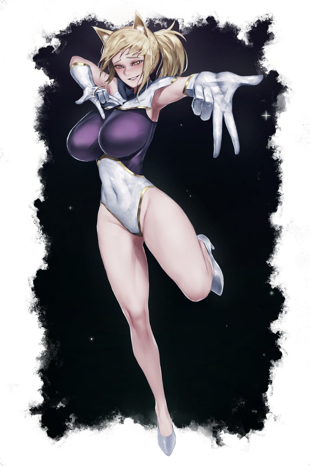 animal_ears, bluecup, dog_days, heels, kitsune, leotard, yukikaze_panettone