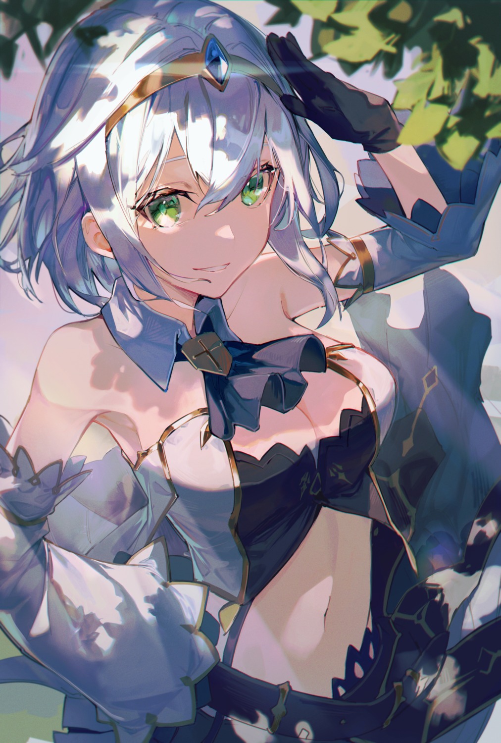 cleavage, hololive, karasuro, no_bra, shirogane_noel