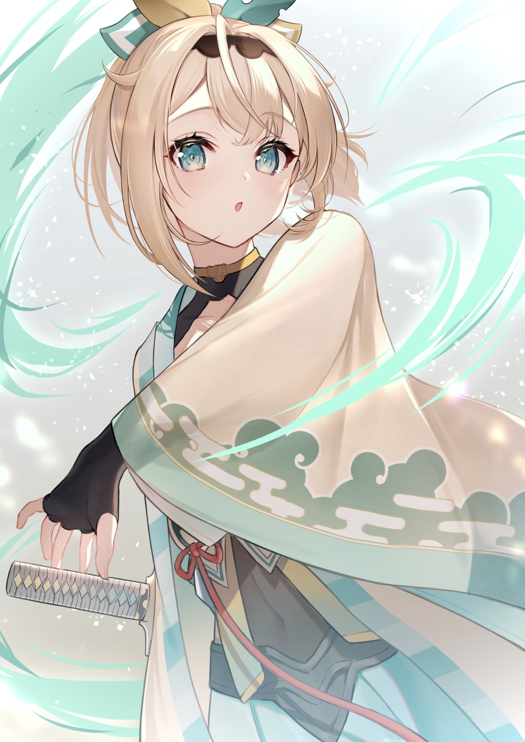 hololive, japanese_clothes, kabi_akaru, kazama_iroha, sword