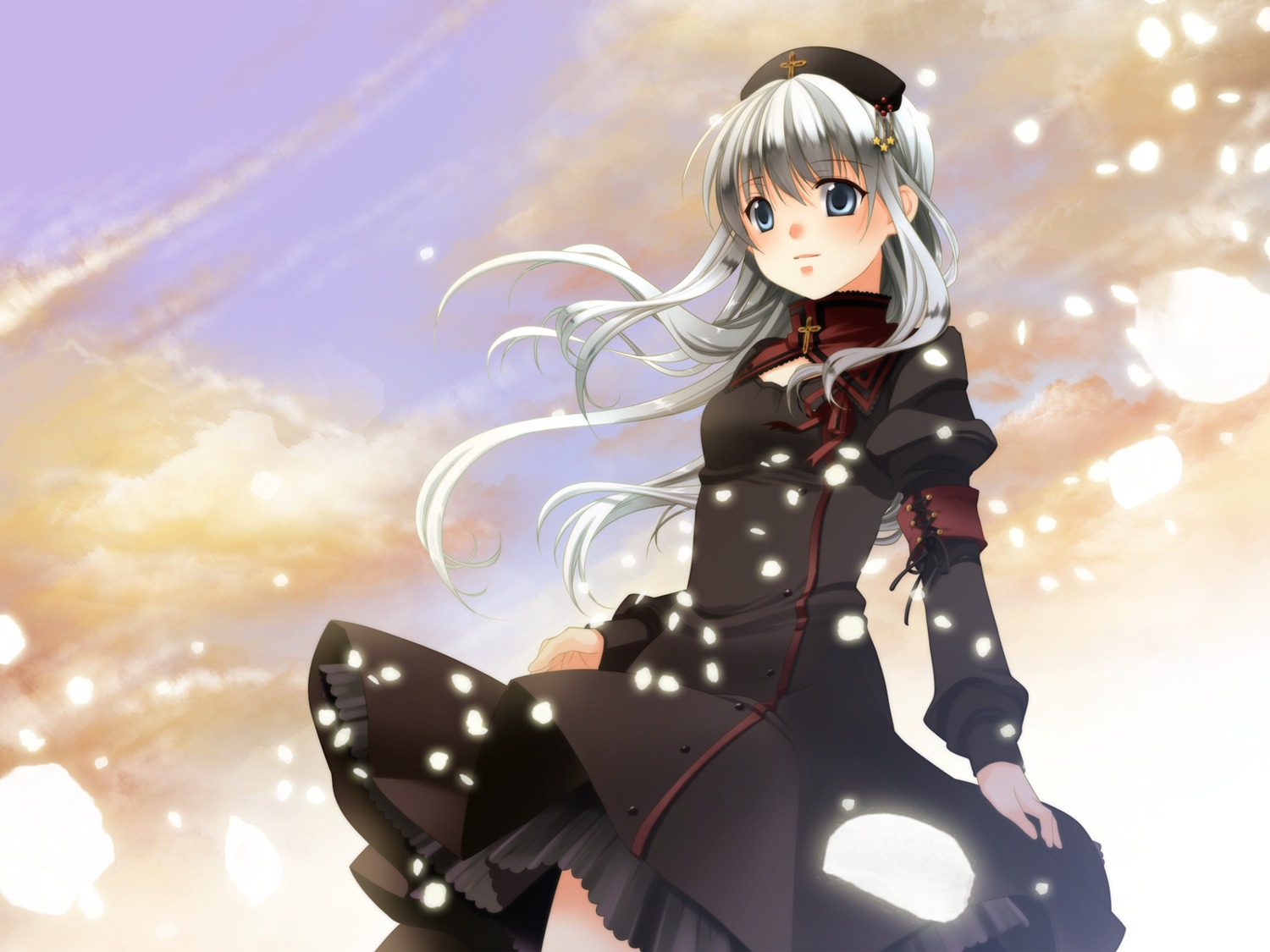 dress, gothic_lolita, kirino_kasumu, kitto_sumiwataru_asa-iro_yori_mo, kumigami_hiyo, lolita_fashion, wallpaper