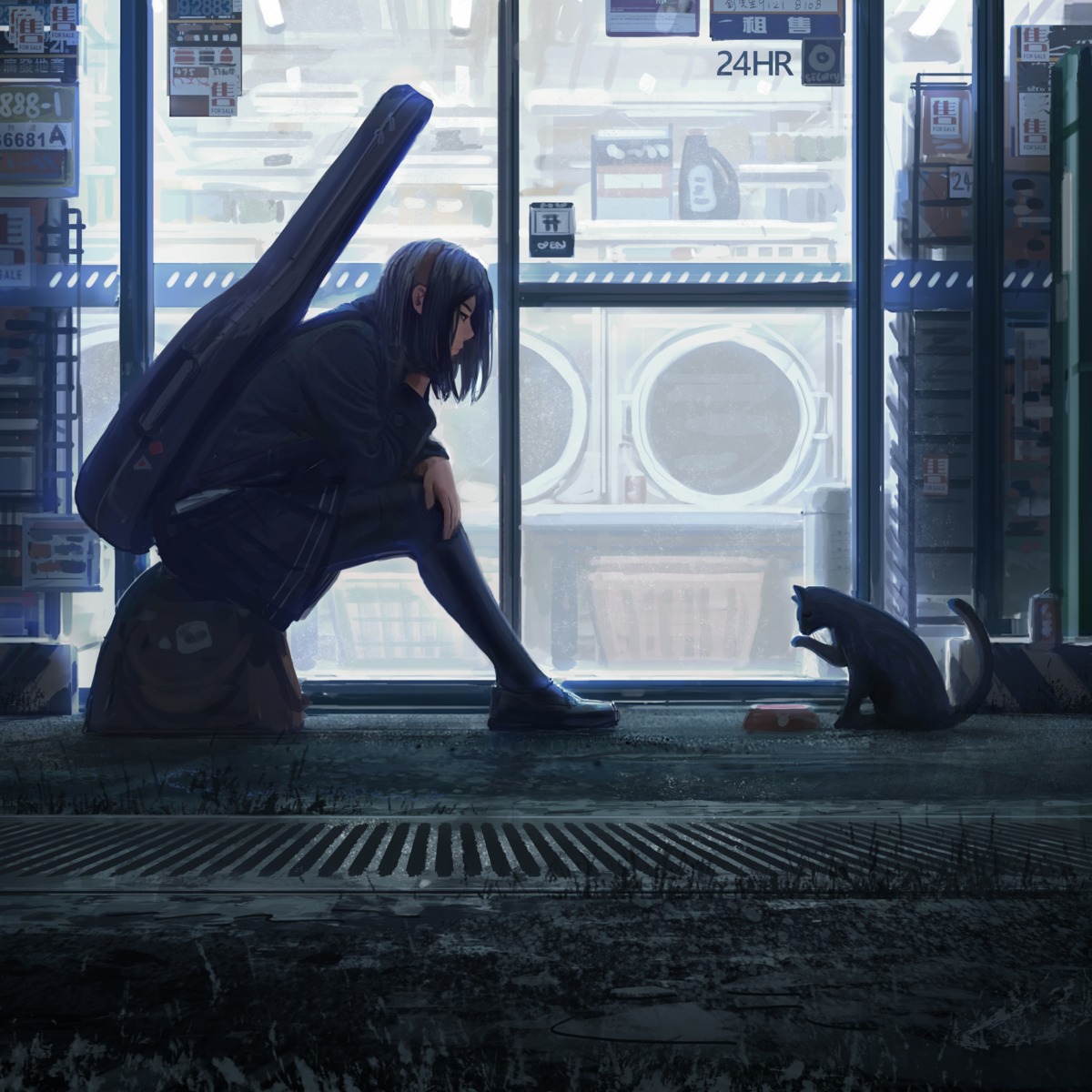 guweiz, neko, pantyhose, seifuku, skirt_lift