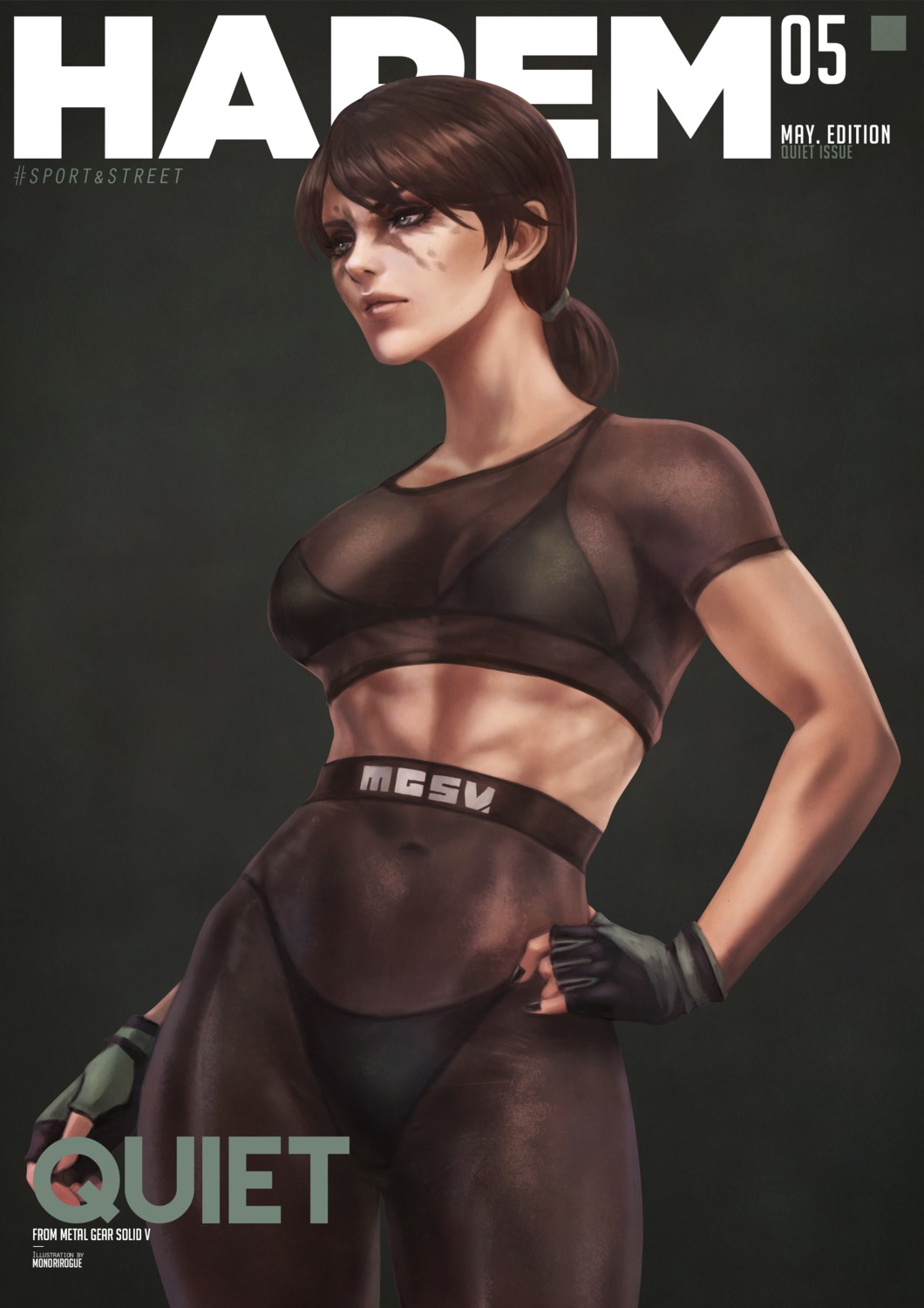bra, gym_uniform, metal_gear_solid, metal_gear_solid_v:_the_phantom_pain, monori_rogue, pantsu, quiet_(metal_gear_solid), see_through