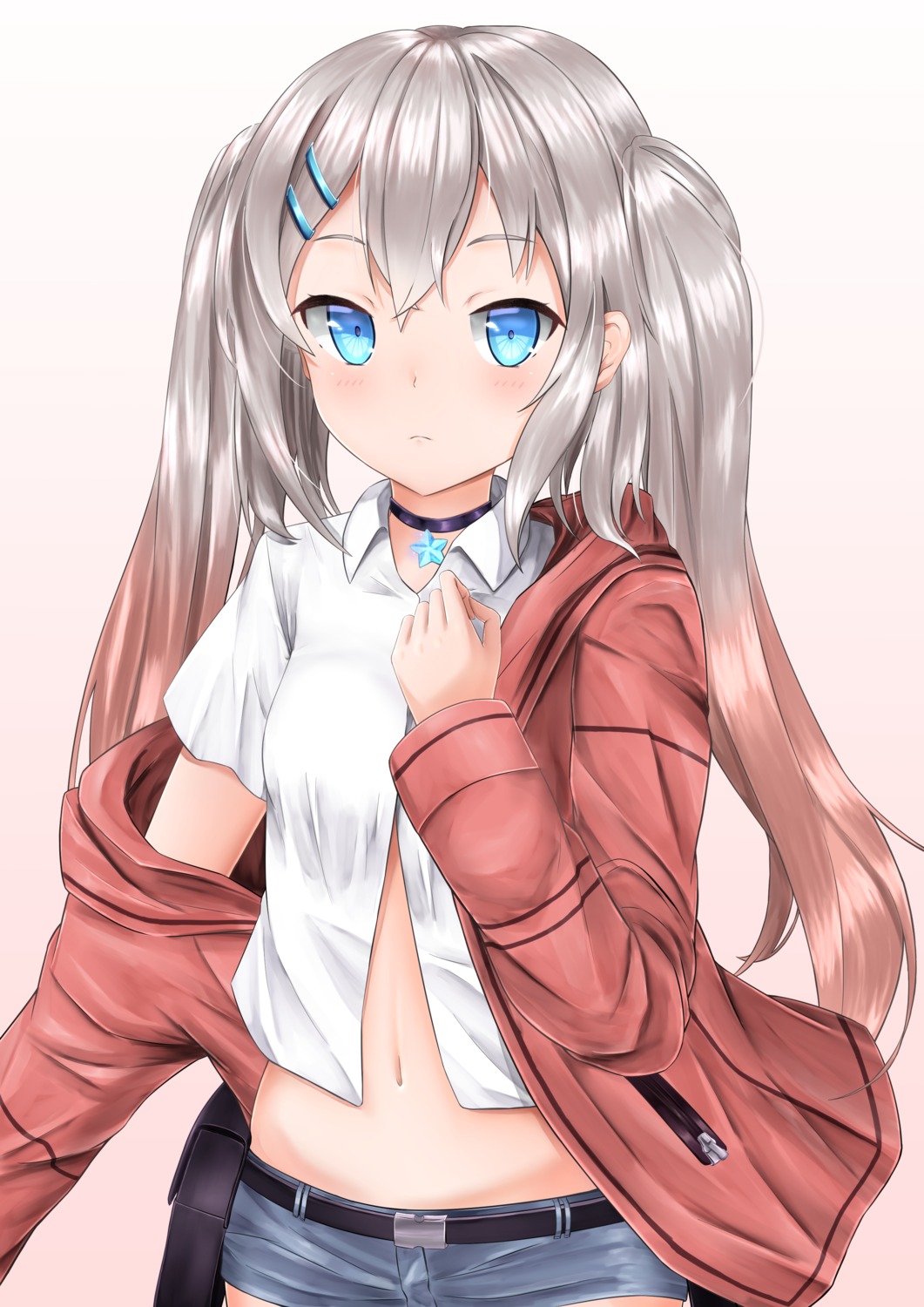 dress_shirt, girls_frontline, lwmmg_(girls_frontline), open_shirt, takechii