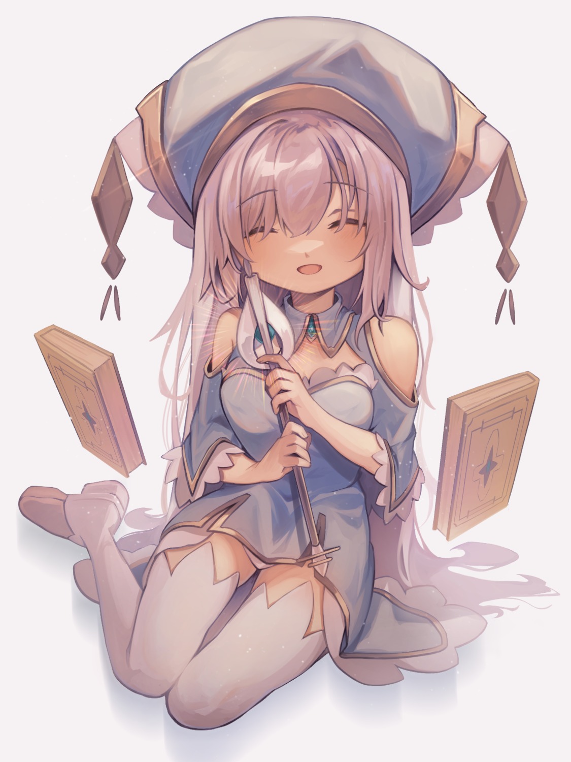 amanai_daisy, ars_almal, dress, nijisanji, thighhighs, weapon