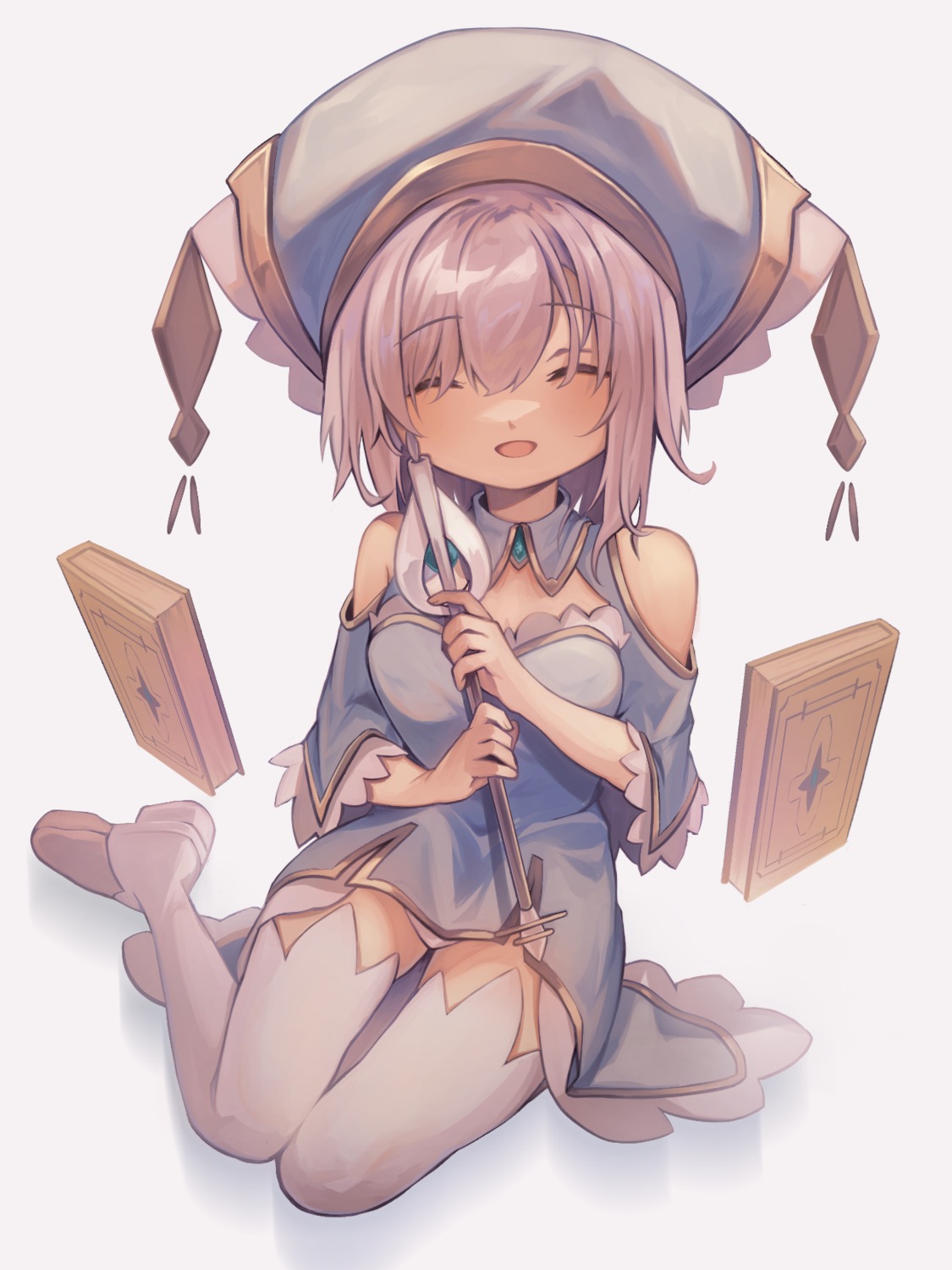 amanai_daisy, ars_almal, dress, nijisanji, thighhighs, weapon