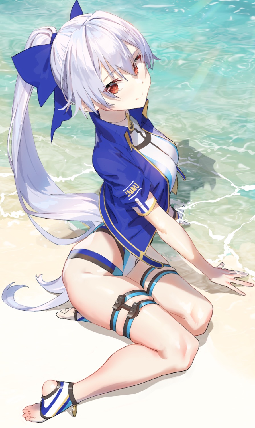 fate/grand_order, feet, garter, swimsuits, tomoe_gozen_(fate), xkirara39x