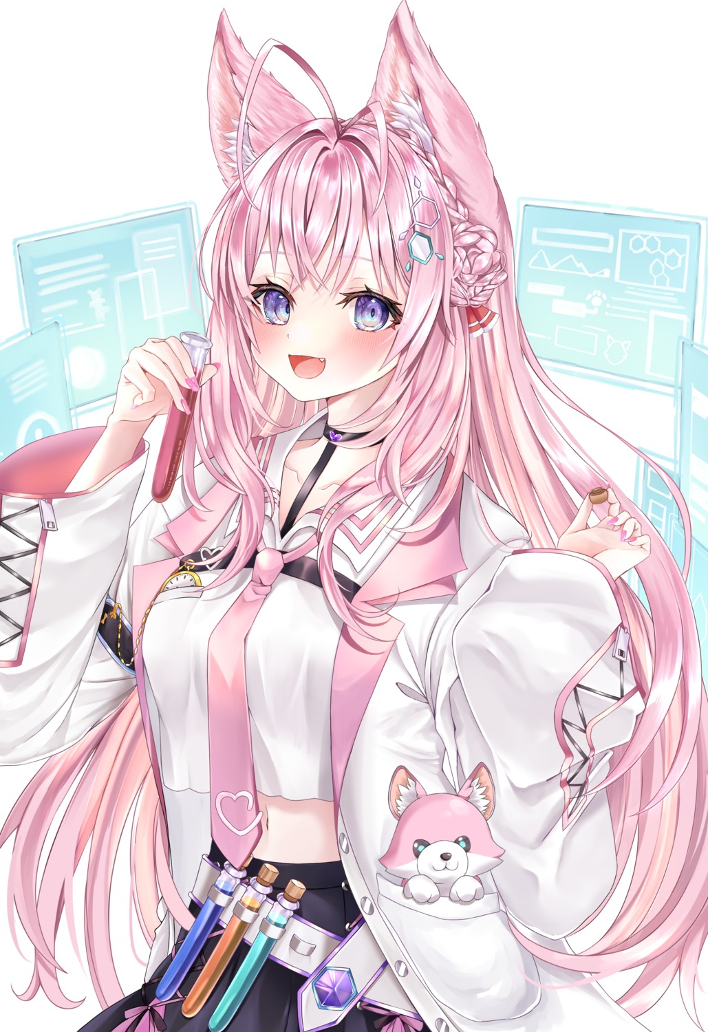animal_ears, hakui_koyori, hololive, mintmia11