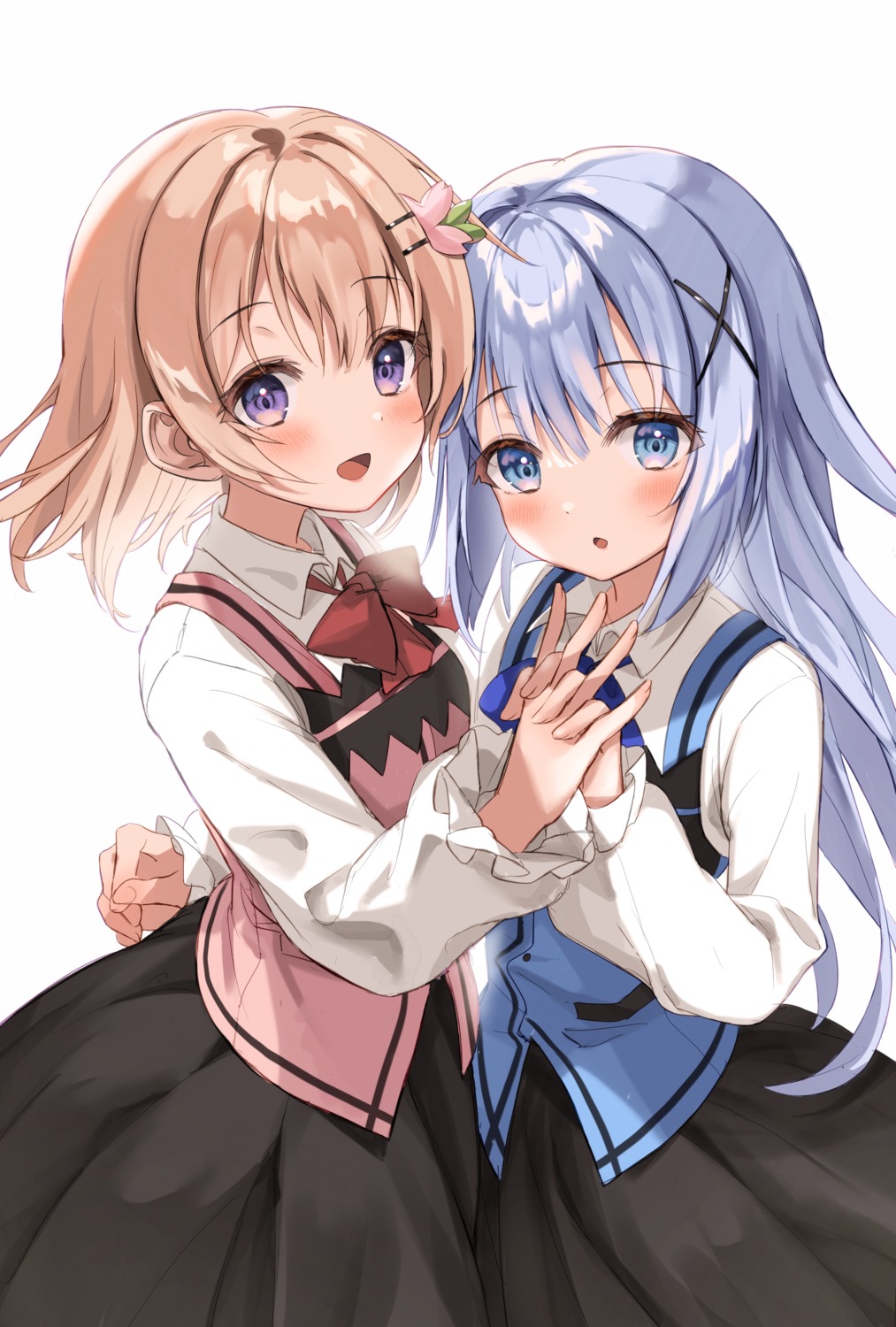 azusa_(980650076), gochuumon_wa_usagi_desu_ka?, hoto_cocoa, kafuu_chino, waitress