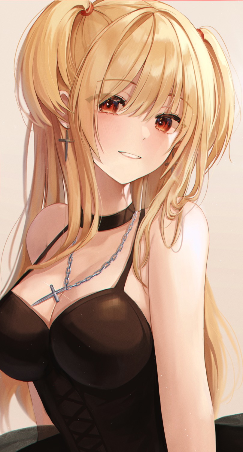 amane_misa, cleavage, death_note, dress, myowa