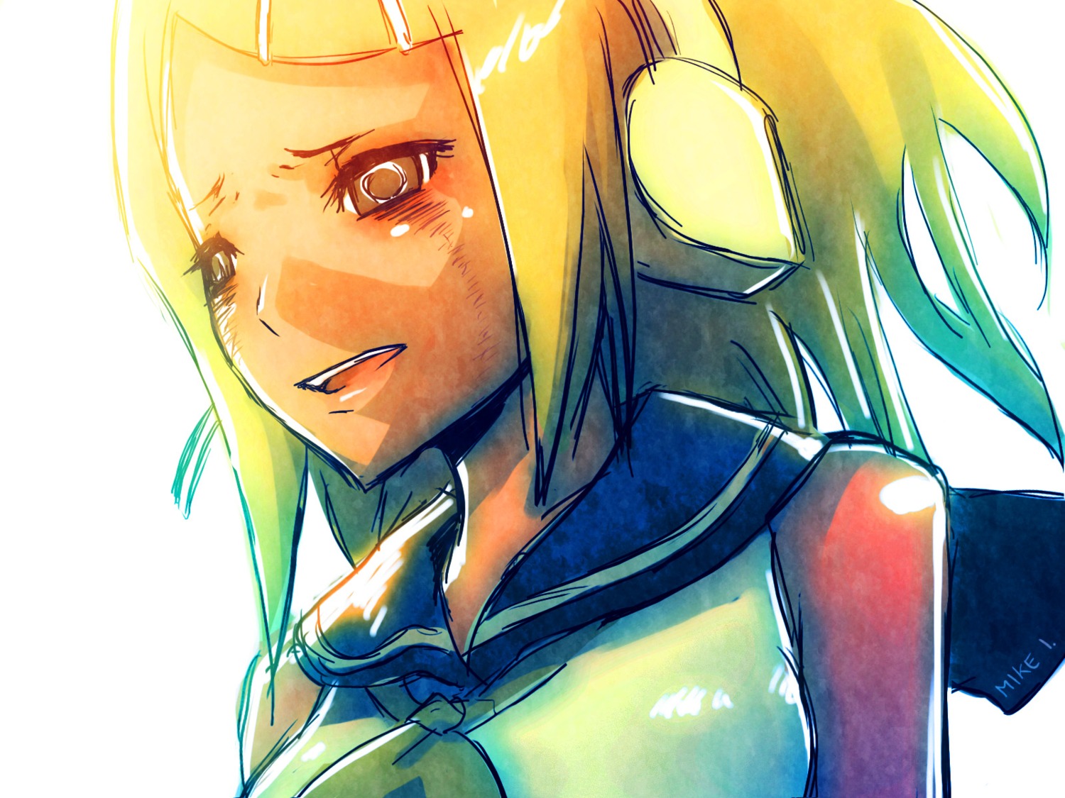 headphones, kagamine_rin, mike_inel, vocaloid, wallpaper