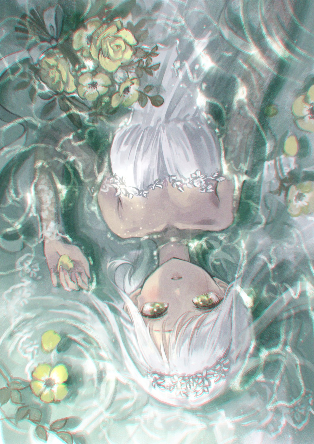 dress, marutani, no_bra, wedding_dress, wet