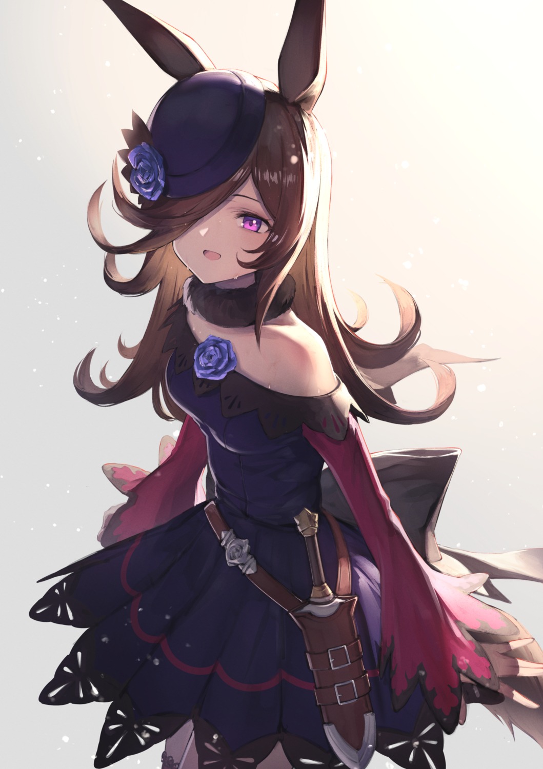 animal_ears, dress, itaco, rice_shower_(umamusume), tail, uma_musume_pretty_derby, weapon