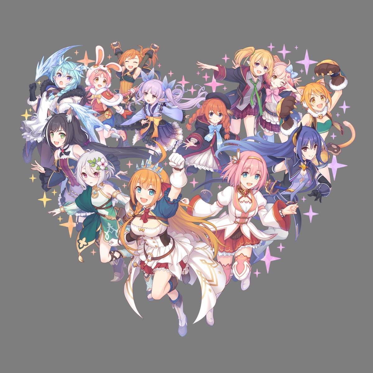 animal_ears, bunny_ears, cleavage, cygames, dress, horns, lolita_fashion, nekomimi