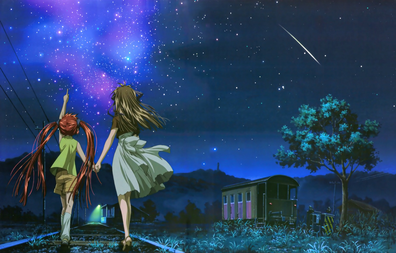 air, aratani_tomoe, heels, landscape, michiru, possible_duplicate, skirt_lift, toono_minagi