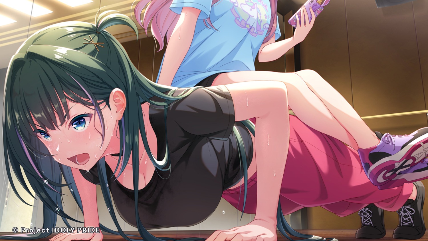 akazaki_kokoro, cleavage, idoly_pride, komiyama_ai, tagme, wet_clothes
