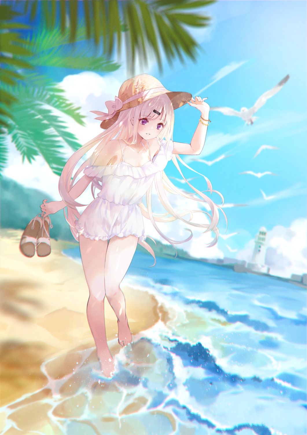 dress, morikome_(moririce), no_bra, summer_dress, swimsuits, wet