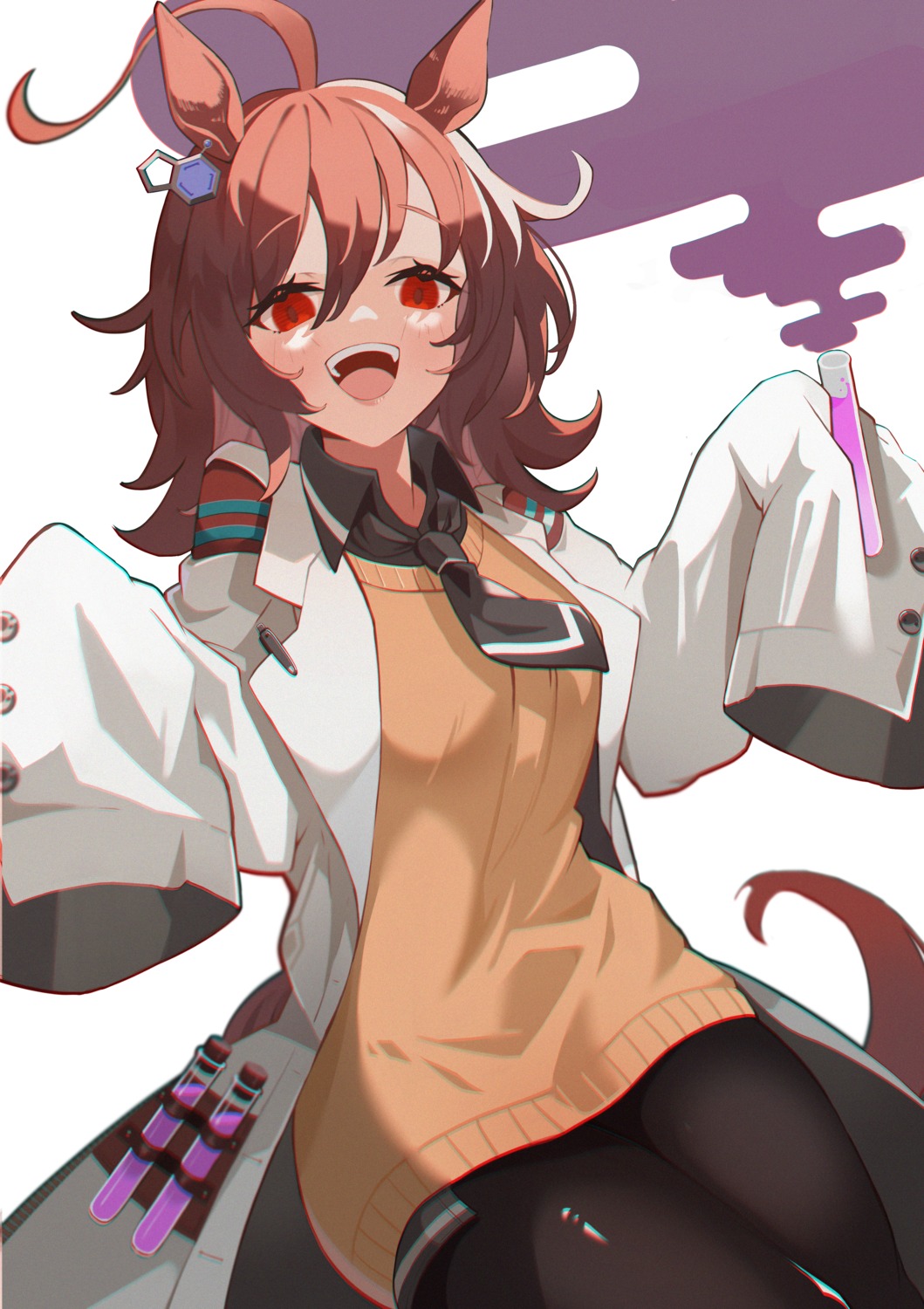 agnes_tachyon_(umamusume), animal_ears, pantyhose, sansaisoba, sweater, tail, uma_musume_pretty_derby, uniform