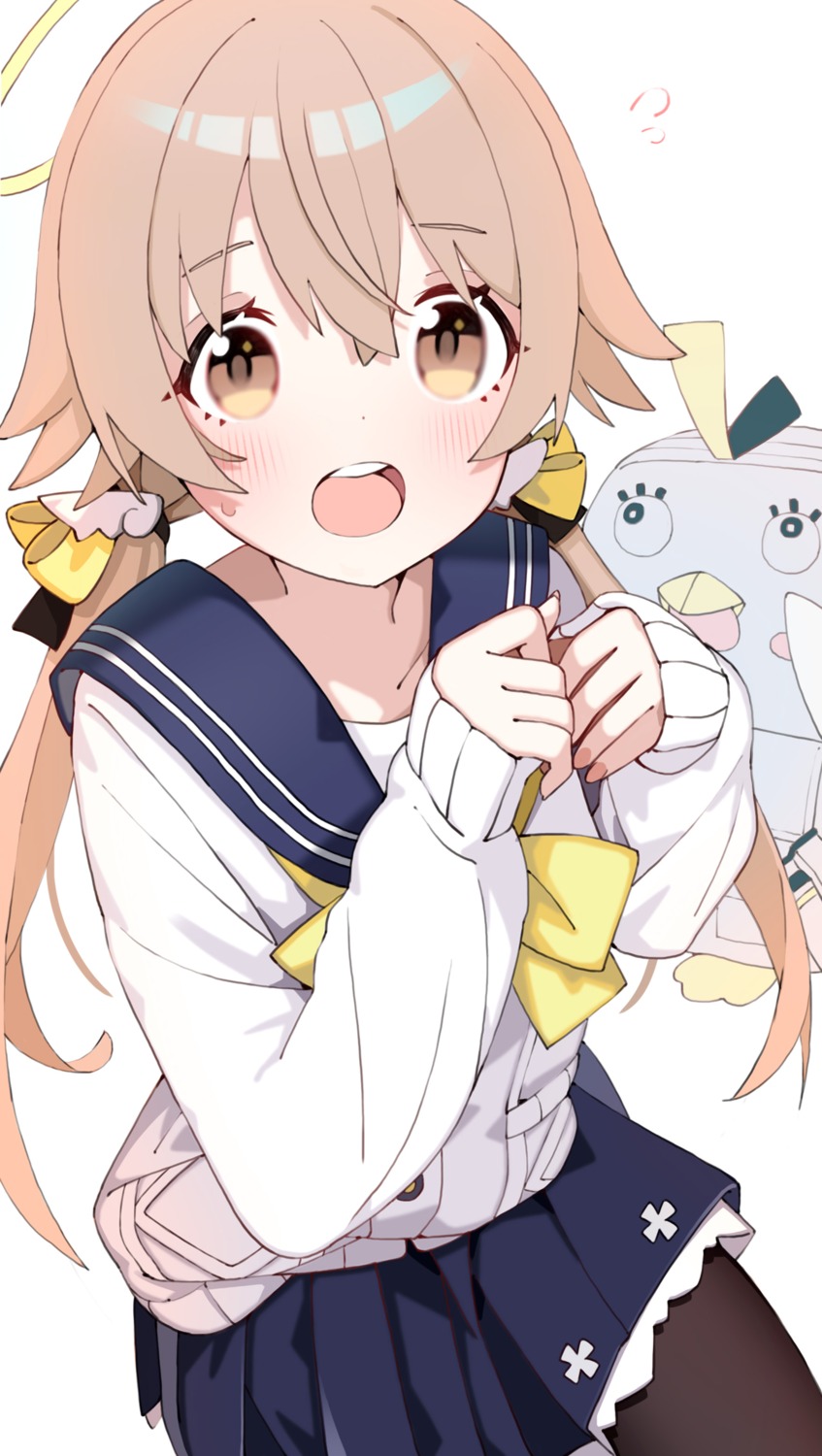 ajitani_hifumi, blue_archive, halo, pantyhose, seifuku, sweater, uyuyu_uyu
