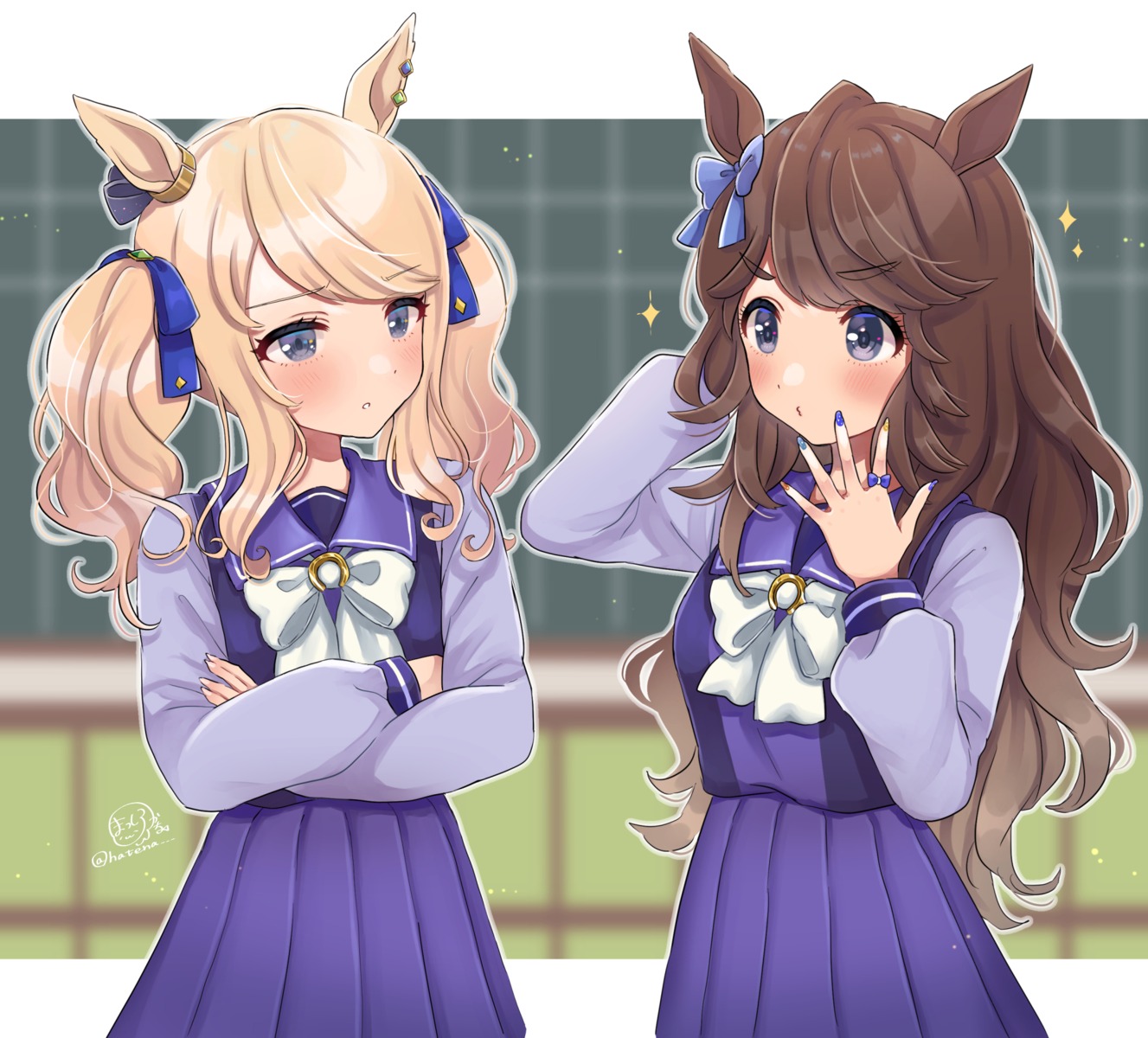 animal_ears, gold_city_(umamusume), masshirokachi, seifuku, tosen_jordan_(umamusume), uma_musume_pretty_derby