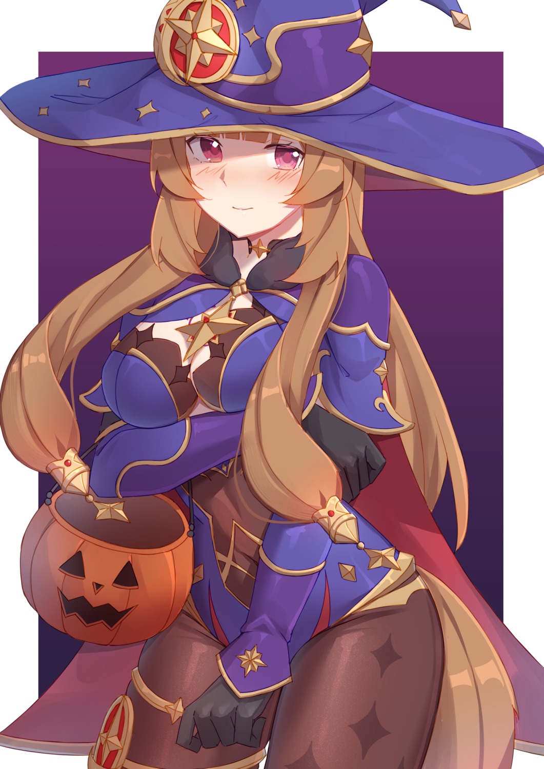 animal_ears, breast_hold, cleavage, cosplay, garter, genshin_impact, halloween, kusubii, mona_megistus, no_bra, pantyhose, raphtalia, tail, tate_no_yuusha_no_nariagari, witch