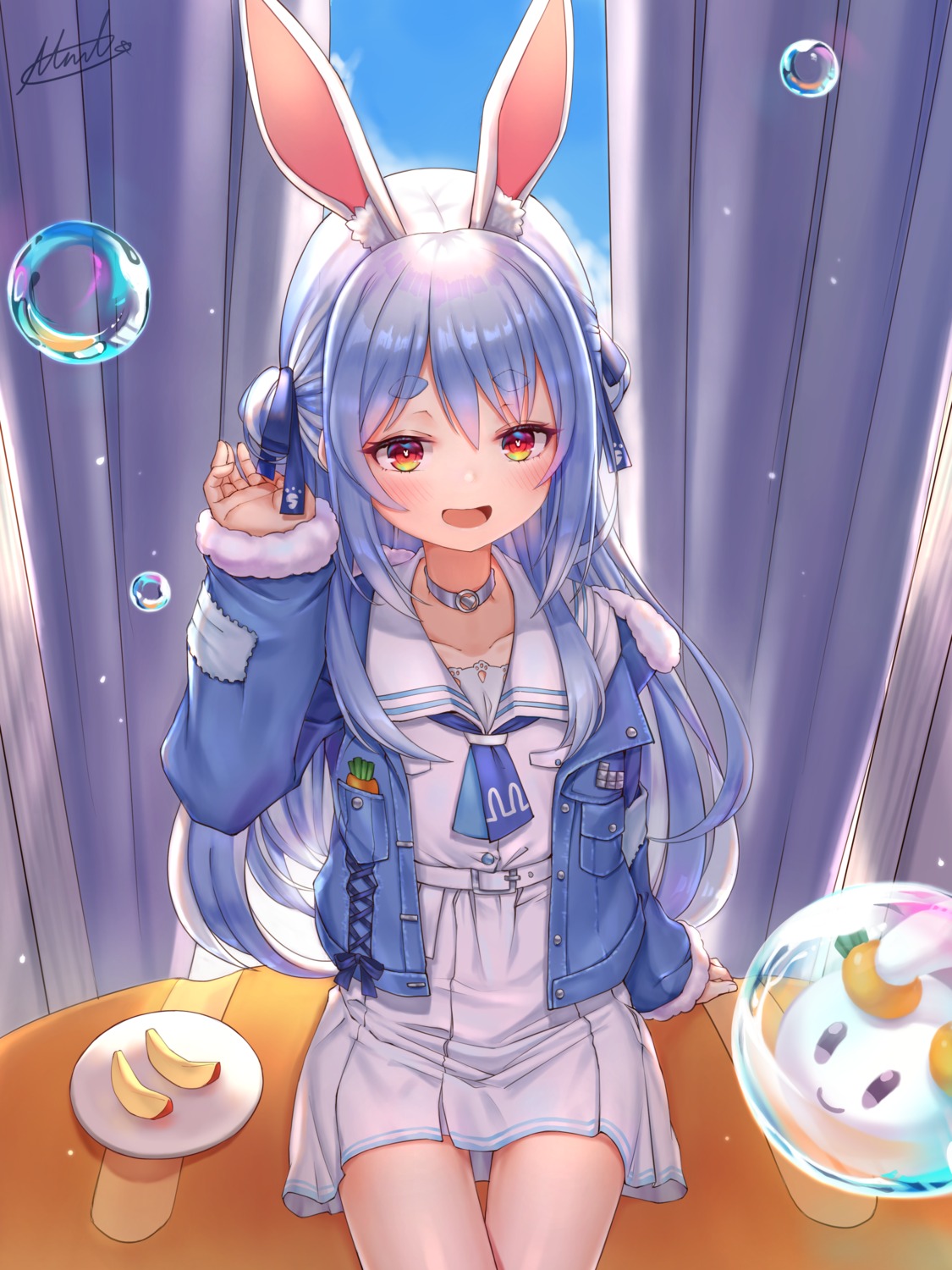 animal_ears, bunny_ears, bunny_girl, hololive, miko_no_kamiko, seifuku, usada_pekora