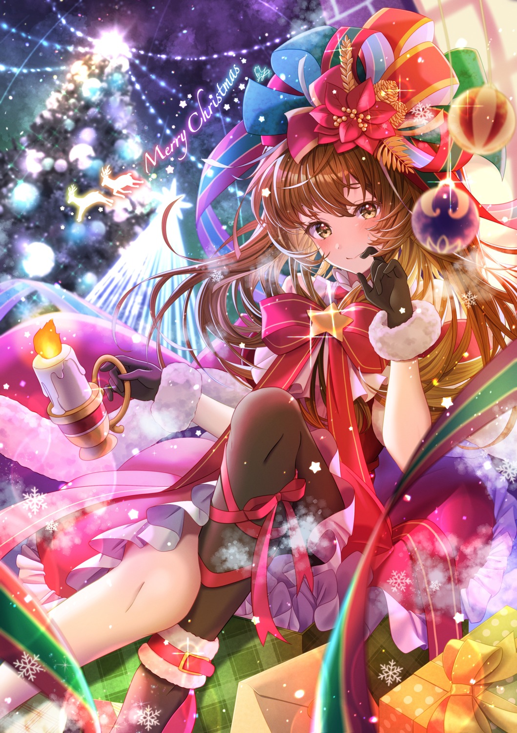 christmas, dress, kagiyama_hina, skirt_lift, totomiya, touhou