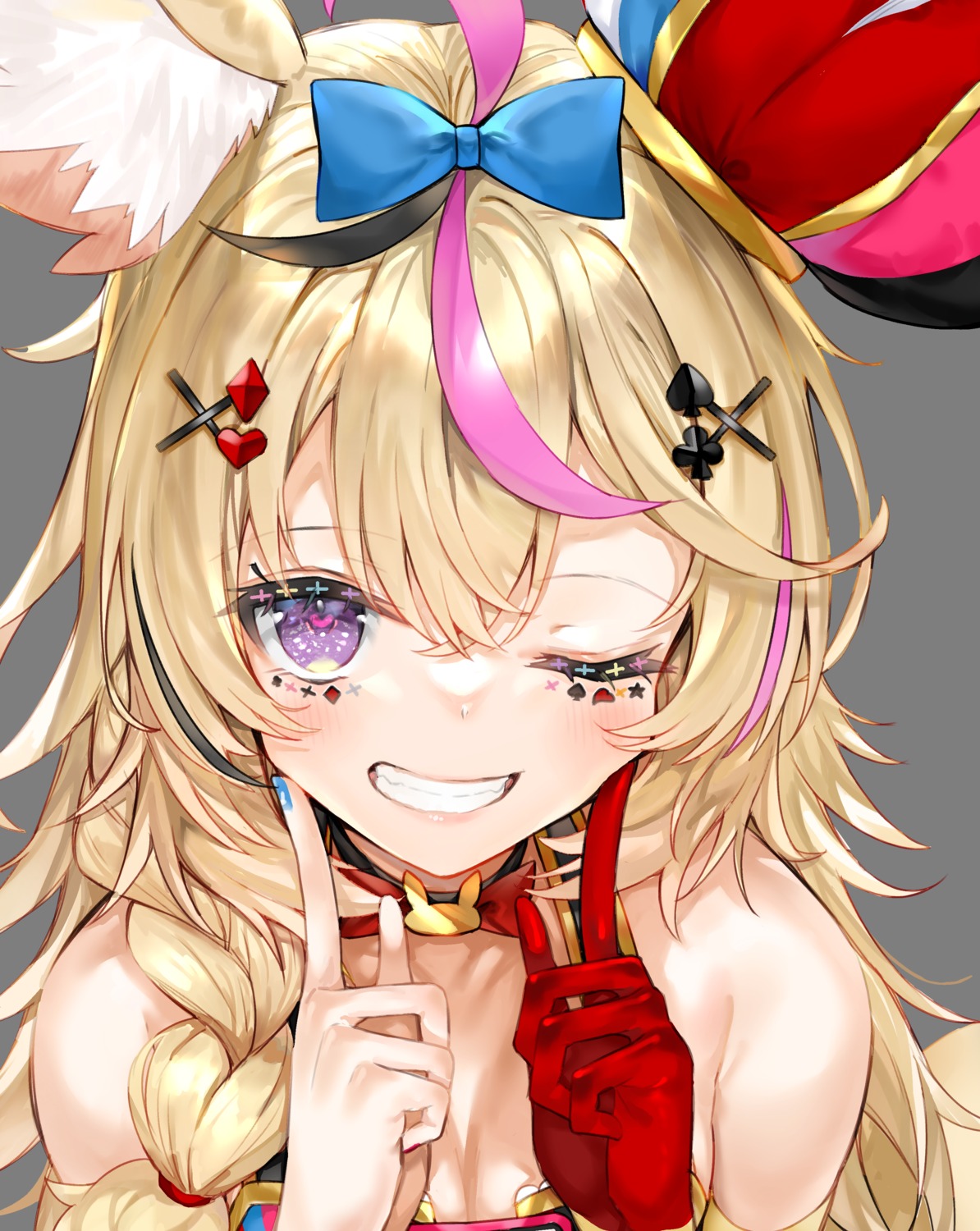 animal_ears, cleavage, hololive, kou_mashiro, omaru_polka, tail