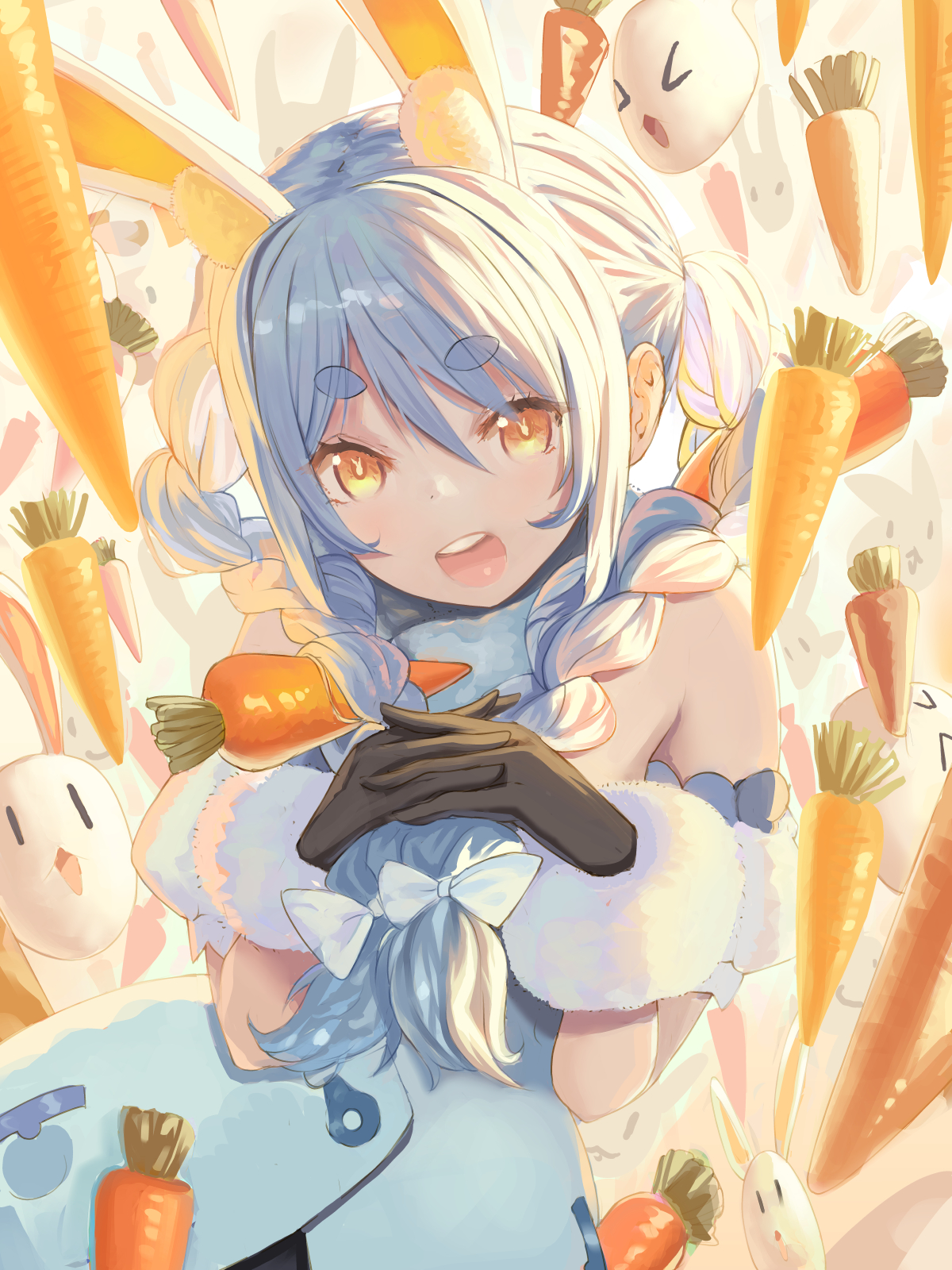 animal_ears, bunny_ears, dress, hololive, misago_(525), usada_pekora