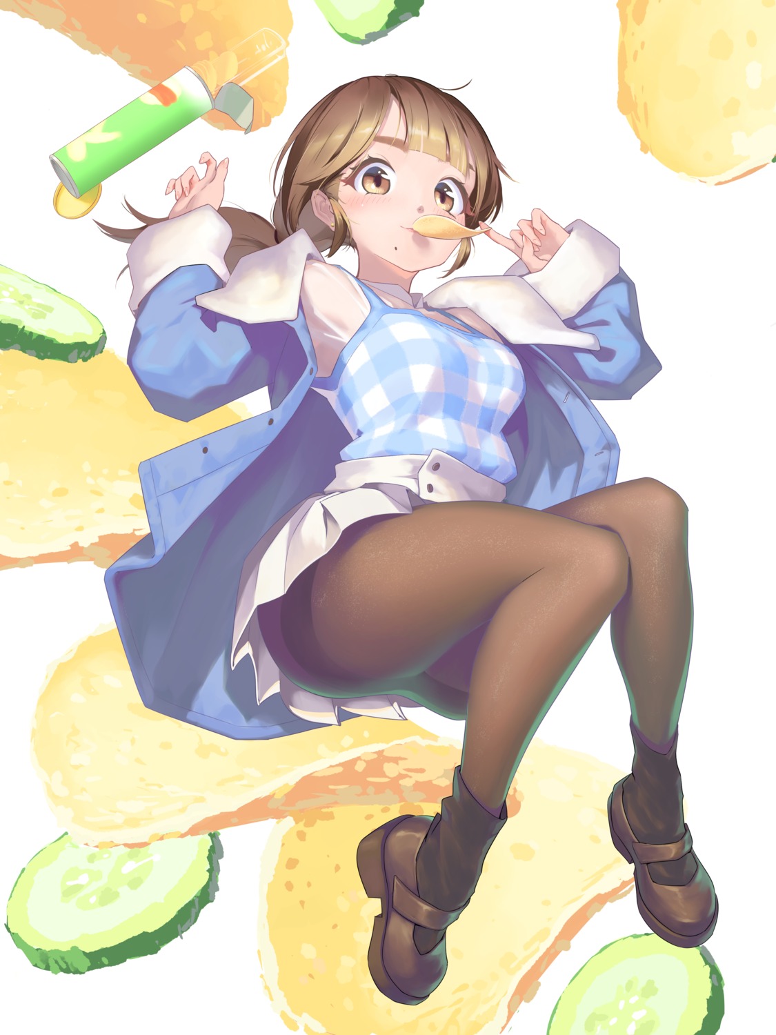 amigo_(hua_cao), pantyhose, skirt_lift