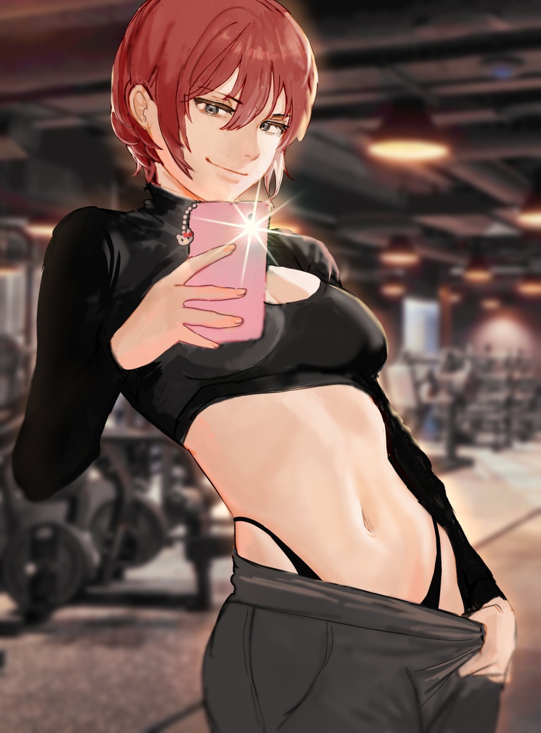cleavage, han_soo-min_(hanny), hanny_(uirusu_chan), pantsu, undressing