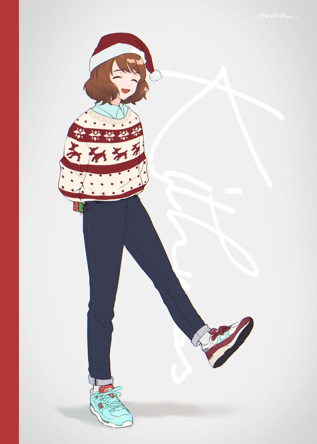 christmas, hibike!_euphonium, oumae_kumiko, ratifuu, sweater