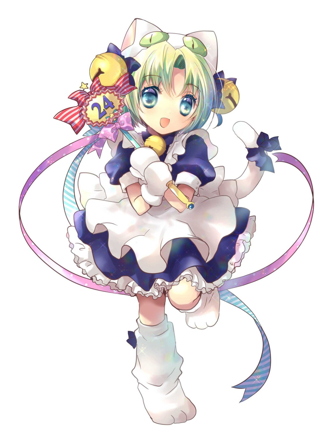 animal_ears, dejiko, di_gi_charat, koge_donbo, maid, nekomimi, tail, weapon