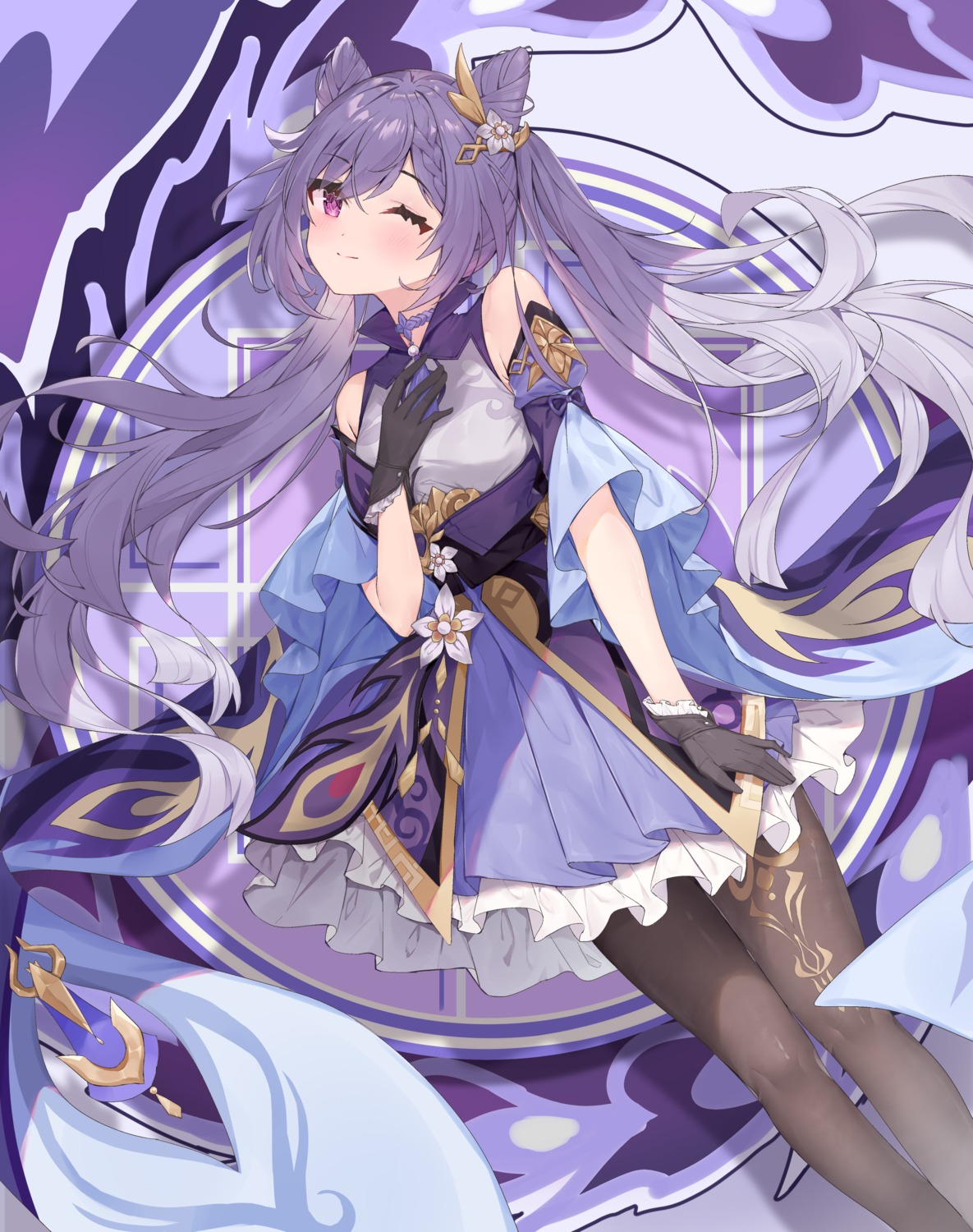 asian_clothes, genshin_impact, keqing, pantyhose, yuia