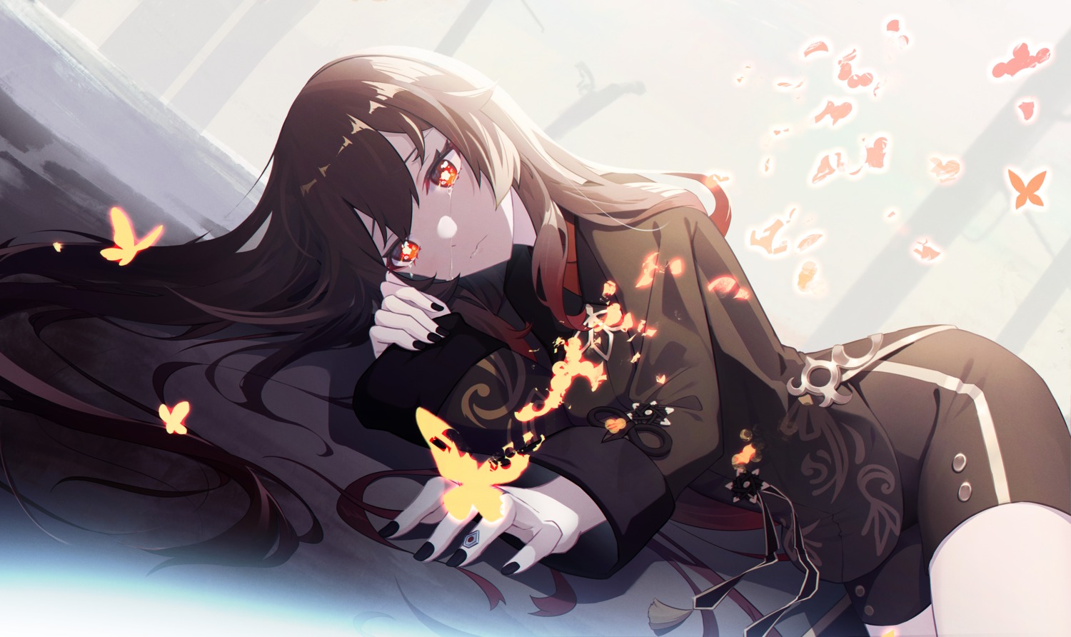 asian_clothes, genshin_impact, heiyizhushenxia, hu_tao
