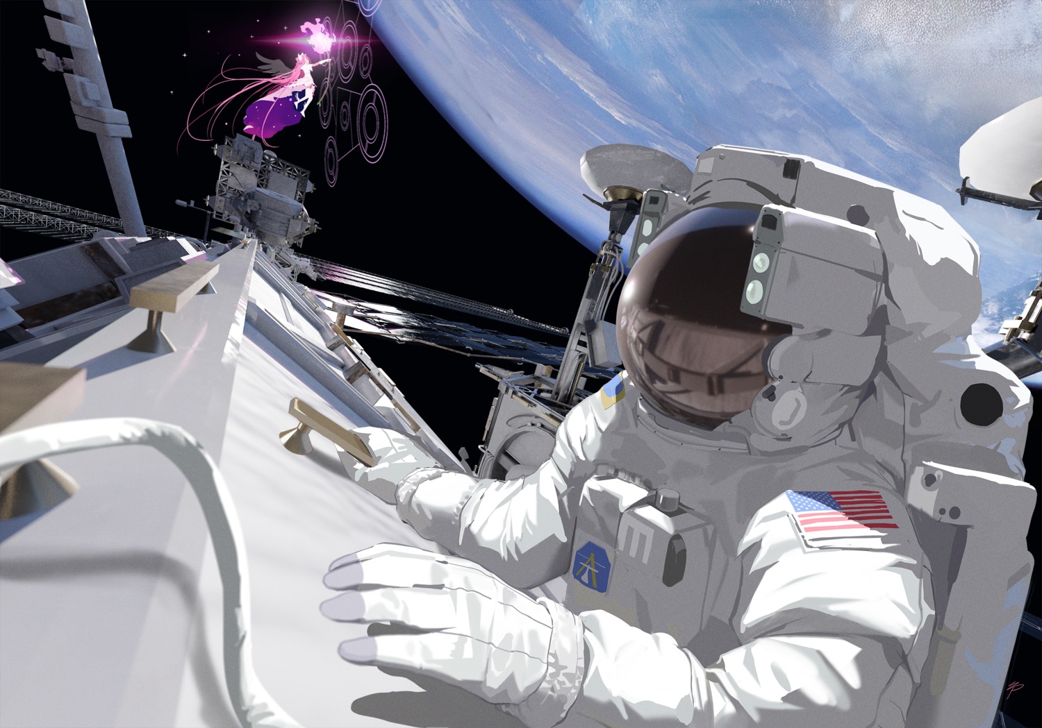 dress, kaname_madoka, mahou_shoujo_madoka_magica, spung, ultimate_madoka, weapon, wings