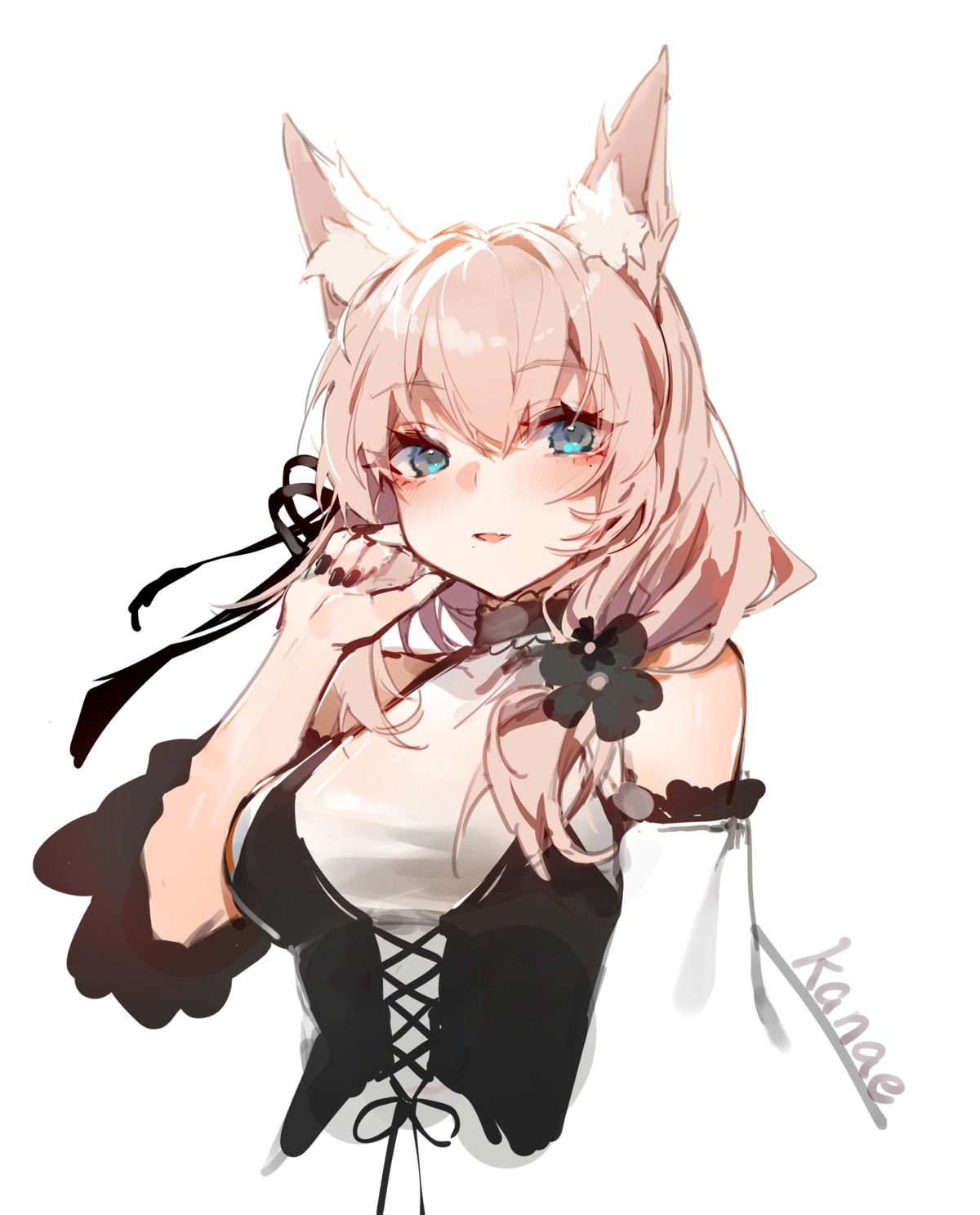 animal_ears, jpeg_artifacts, maid, see_through, shiro_kanae, sketch