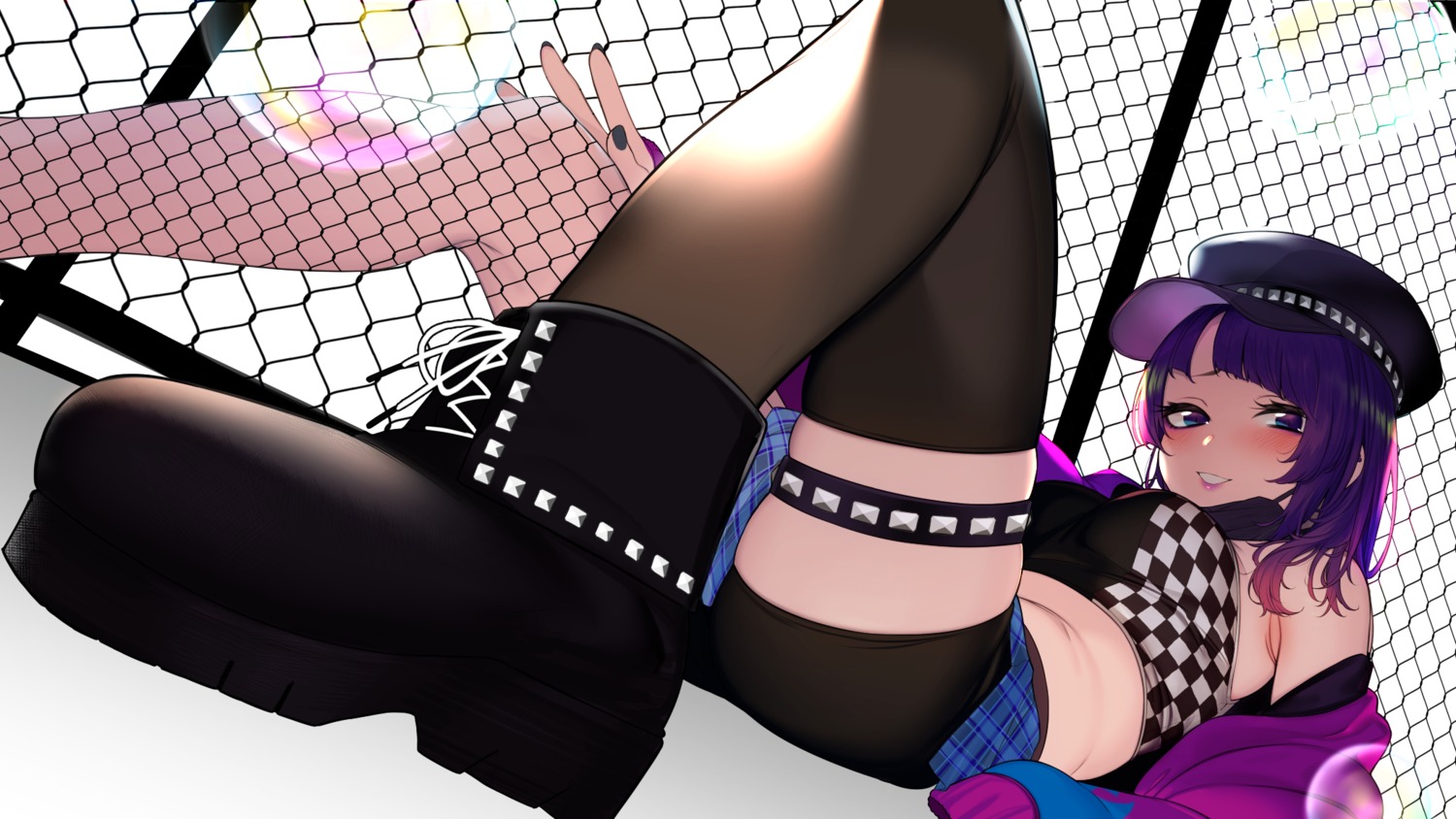 akagi_asahito, fishnets, garter, tanaka_mamimi, the_idolm@ster, the_idolm@ster_shiny_colors, thighhighs