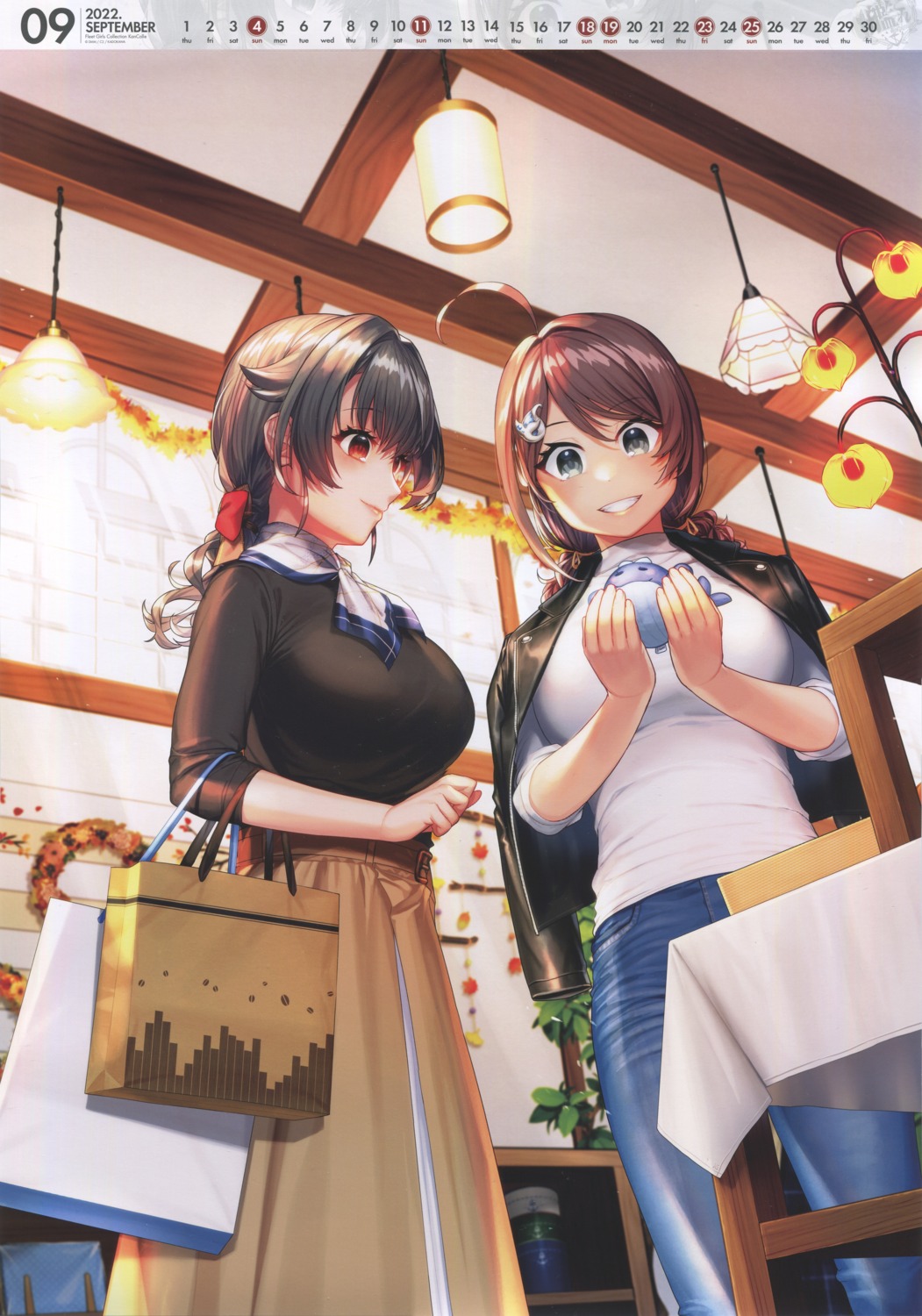 akasaka_yuzu, calendar, chougei_(kancolle), jingei_(kancolle), kantai_collection