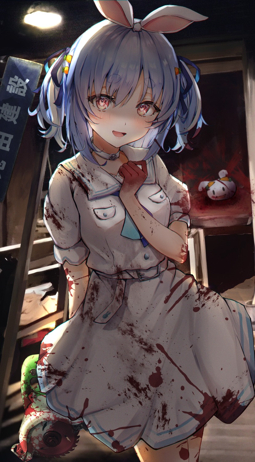 animal_ears, blood, bunny_ears, hololive, mugiusagi, usada_pekora