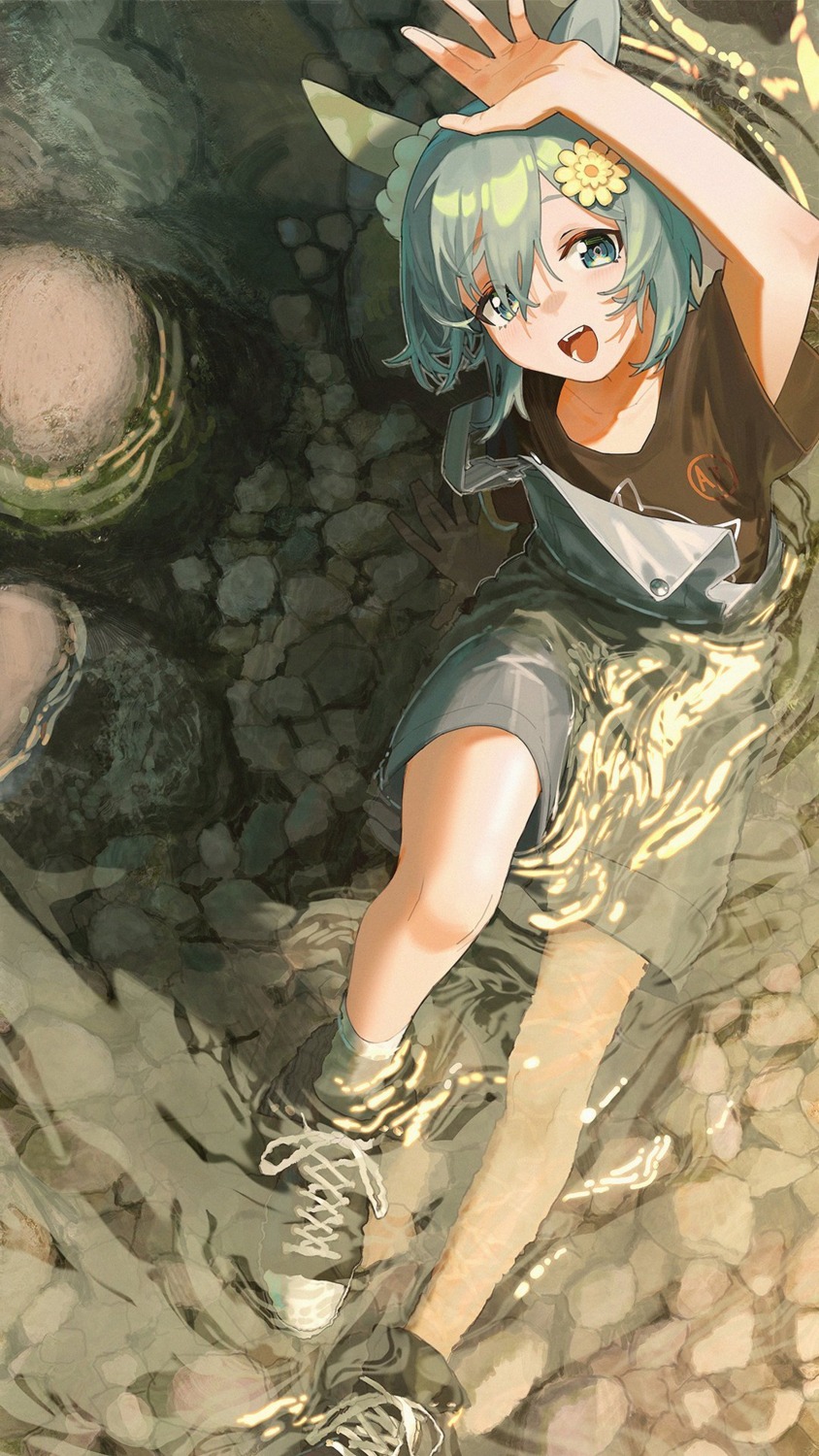 animal_ears, eggplus, overalls, seiun_sky_(umamusume), uma_musume_pretty_derby, wet