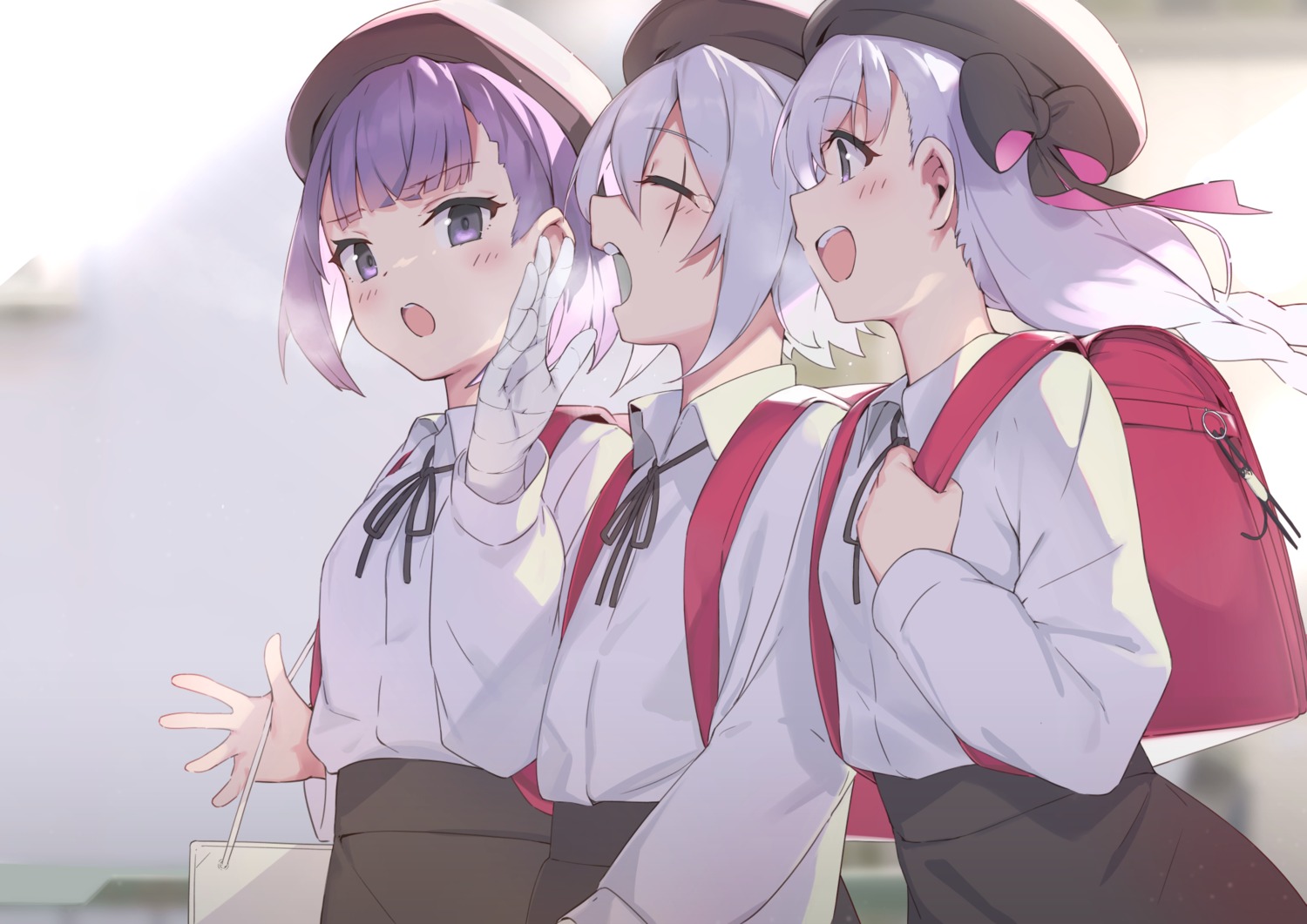bandages, fate/grand_order, helena_blavatsky_(fate), jack_the_ripper, mafu9, nursery_rhyme_(fate/extra), seifuku