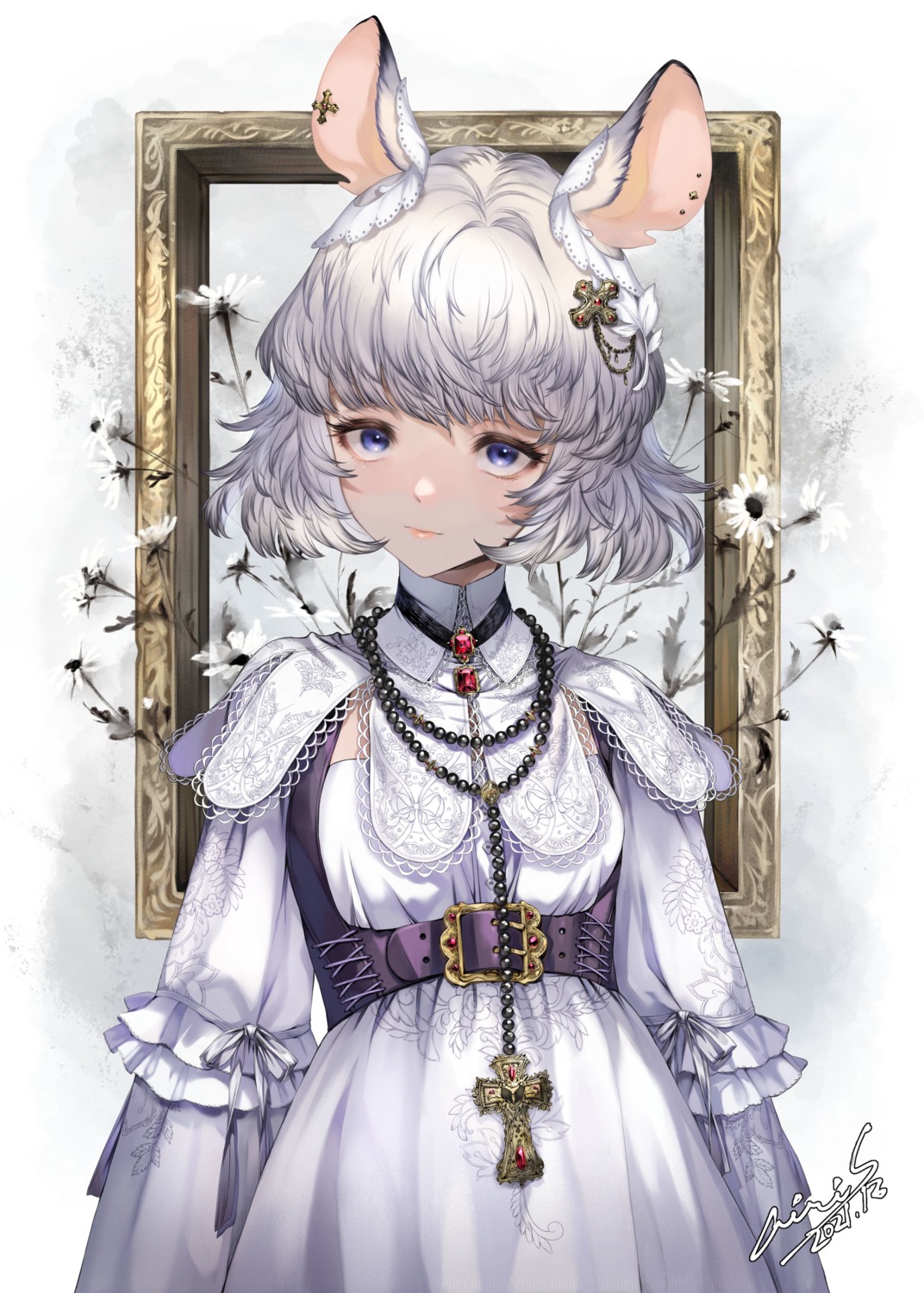 animal_ears, dress, hori_airi