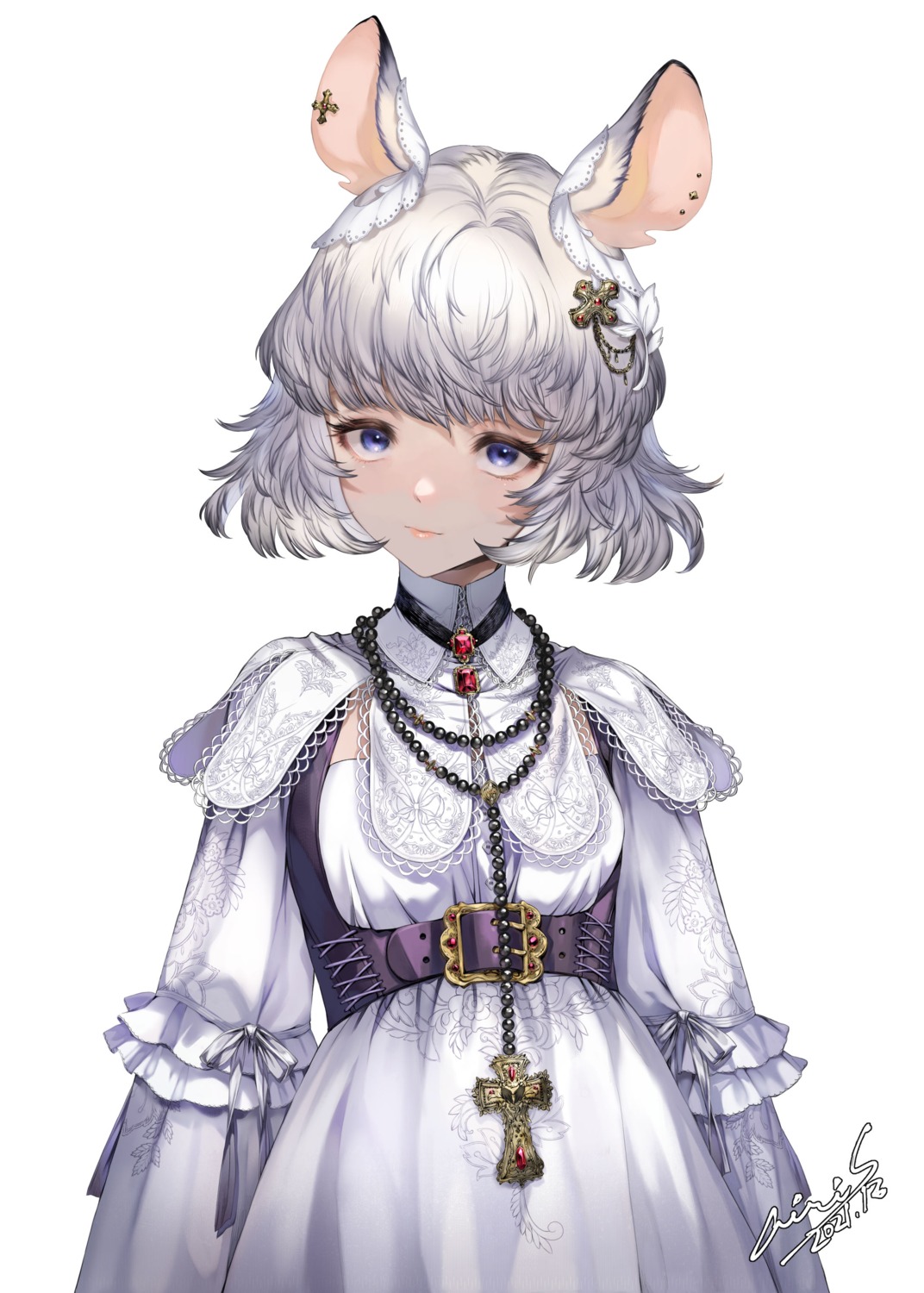 animal_ears, dress, hori_airi