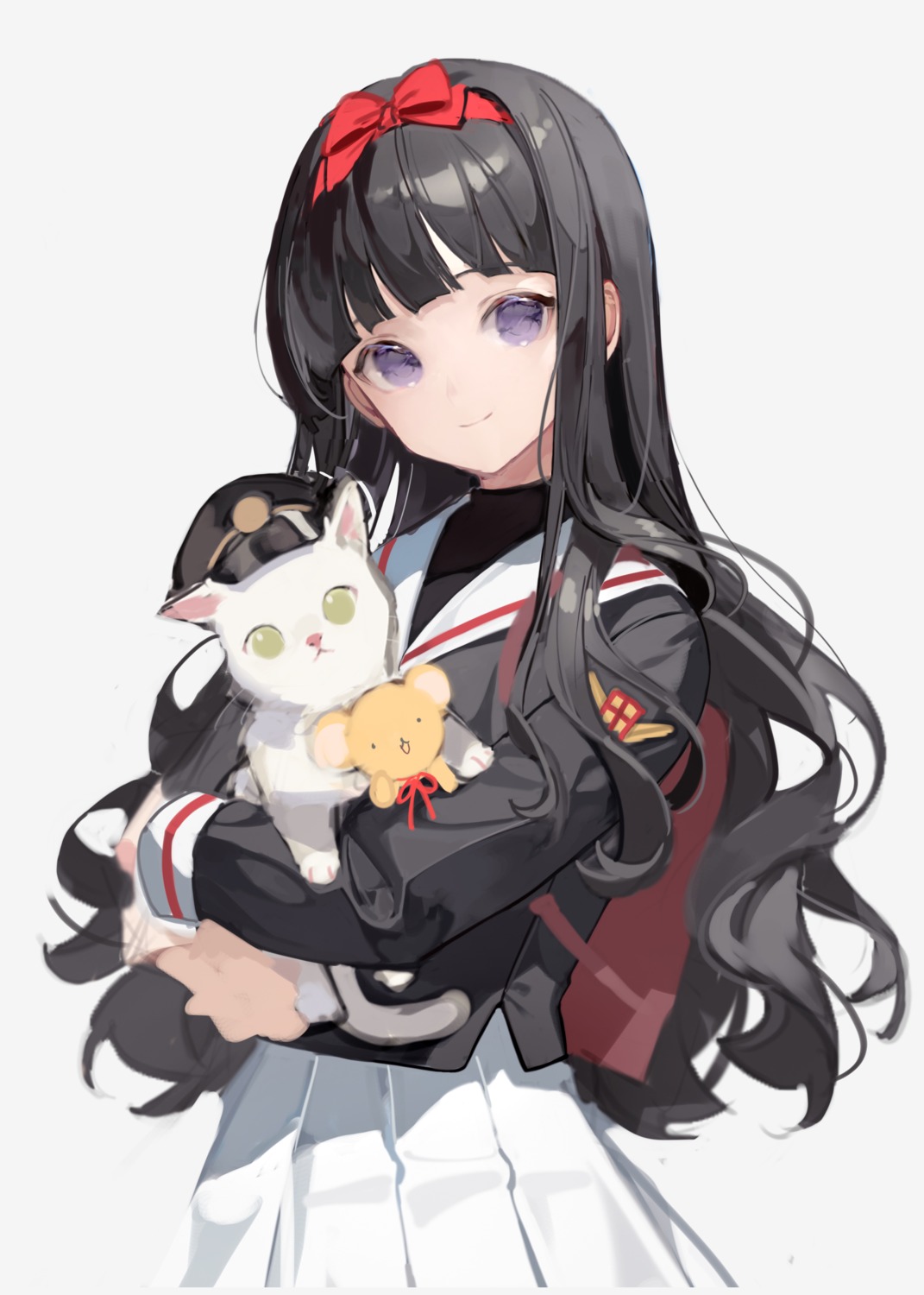 card_captor_sakura, chyoel, daidouji_tomoyo, kerberos, neko, seifuku