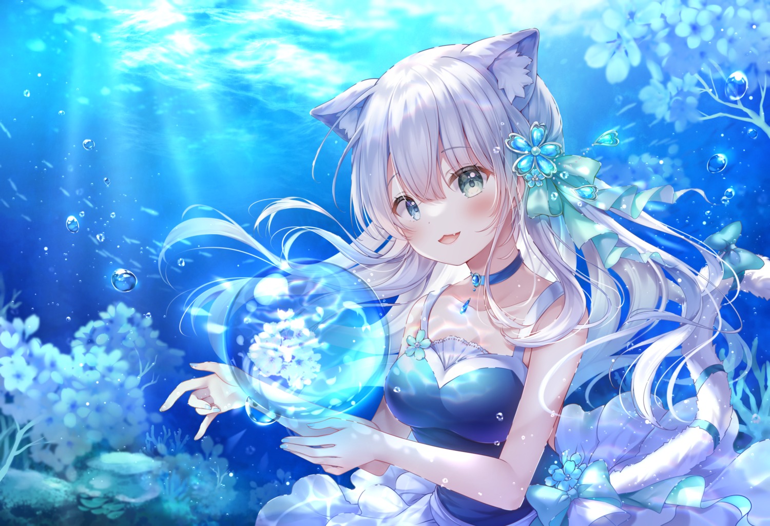 animal_ears, nekomimi, sakura_moyon, skirt_lift, tail
