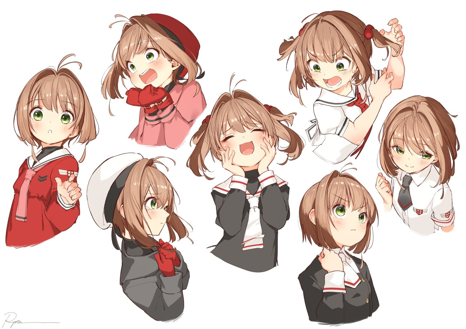 card_captor_sakura, kinomoto_sakura, ryota_(ry_o_ta), seifuku, sketch, sweater