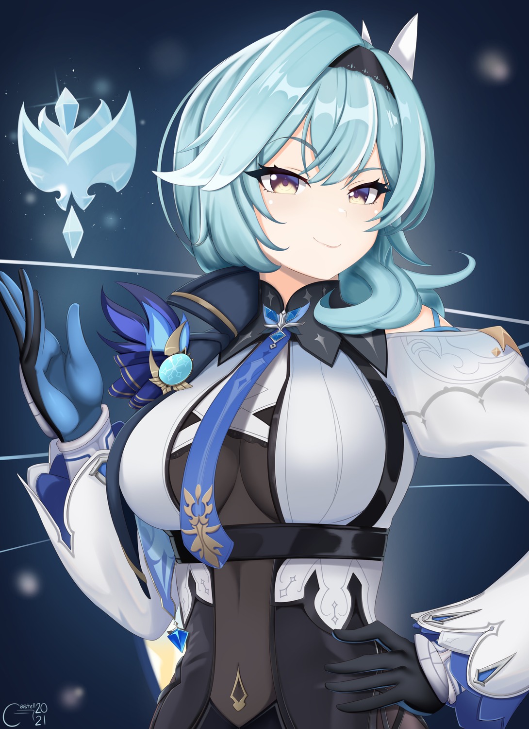 castell, eula, genshin_impact, leotard