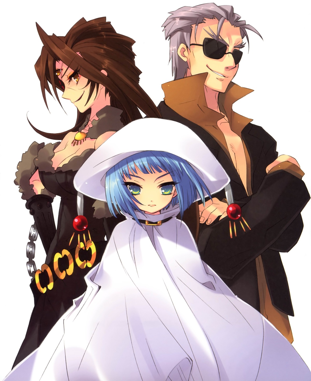 bel_peol, cleavage, dress, hecate, ito_noizi, megane, overfiltered, scanning_resolution