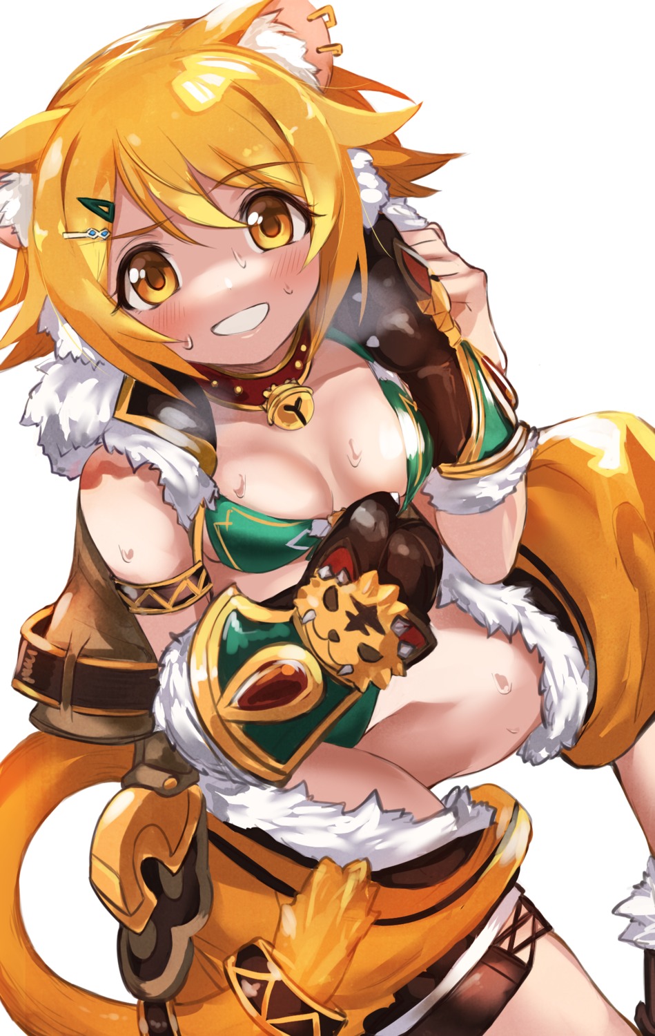 animal_ears, bikini_armor, harusaki_hiyori, maou_(maoudaisukiya), nekomimi, princess_connect!, princess_connect!_re:dive, tail