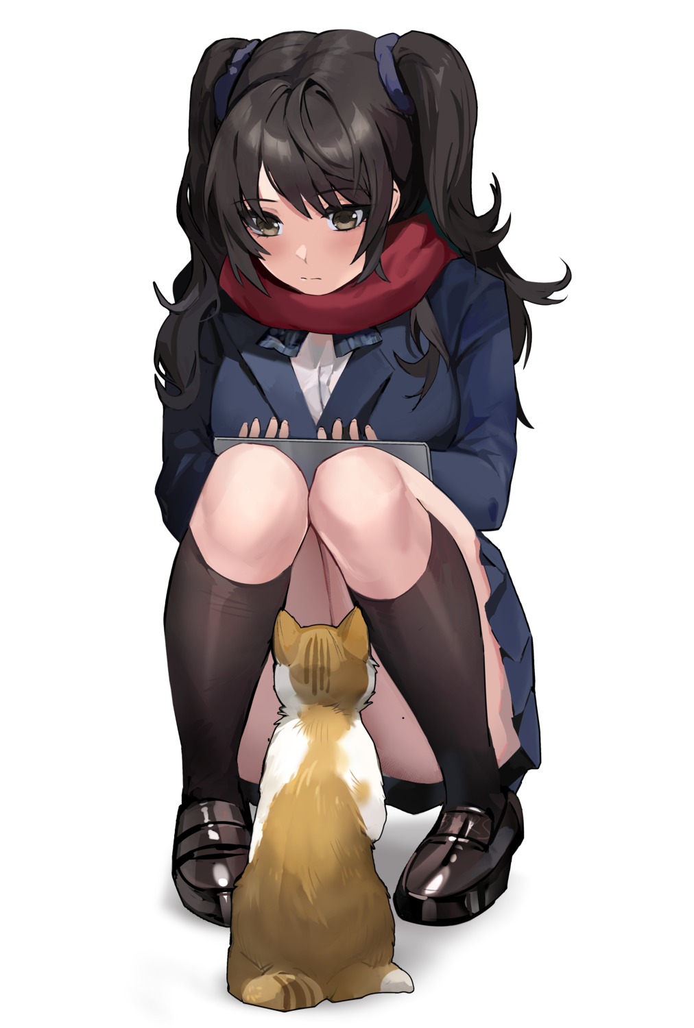 kuza_brs, neko, seifuku, skirt_lift